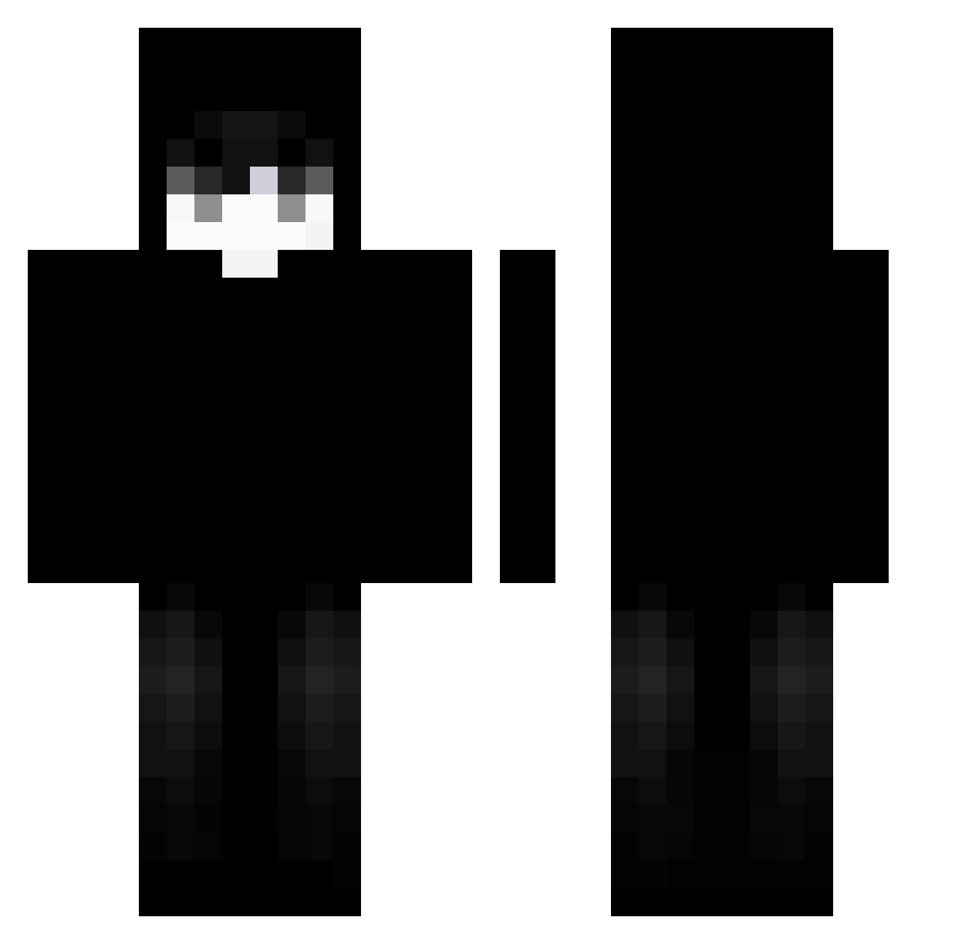 ghostdial Minecraft skin, front and back view