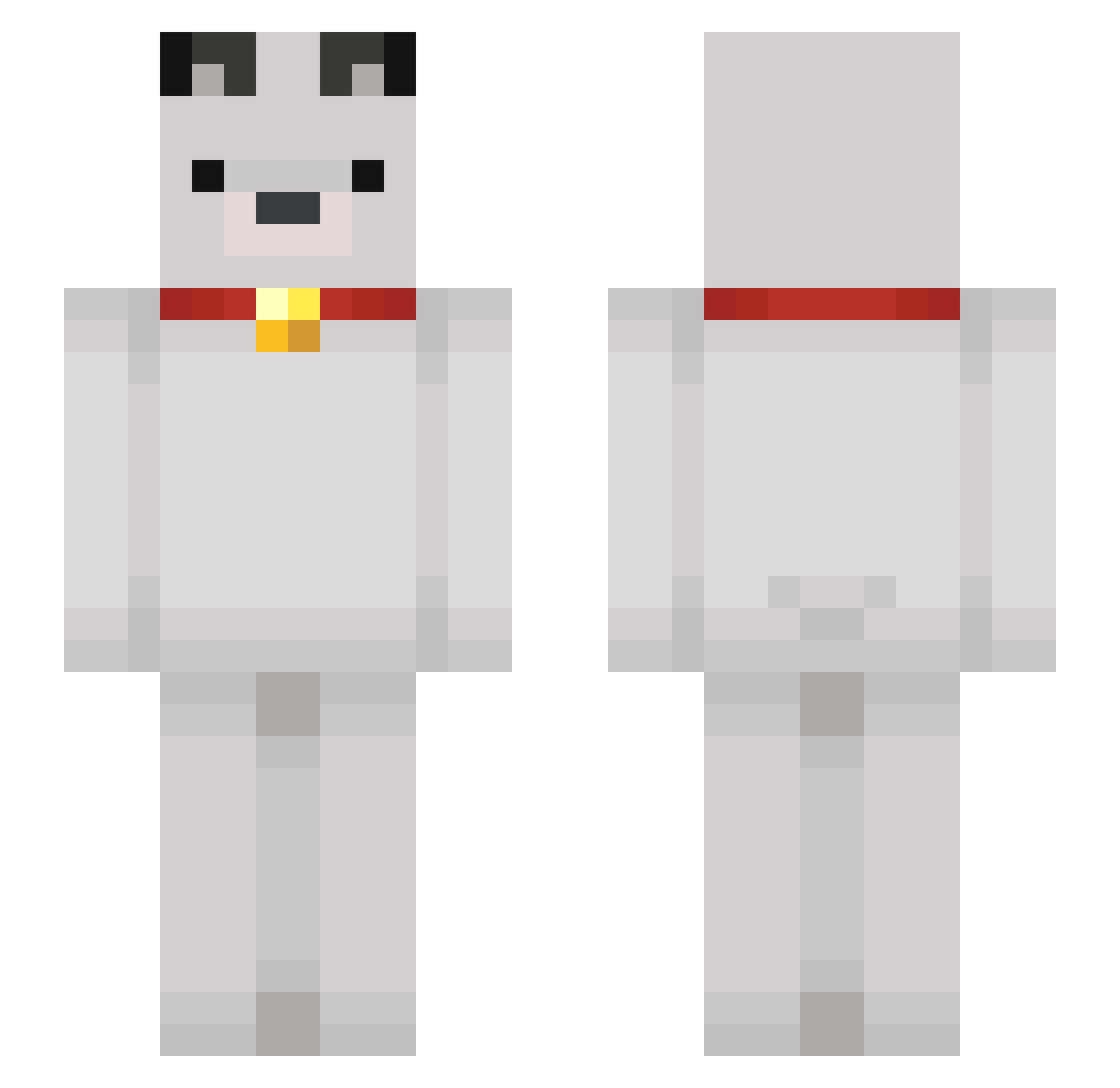 Hee_204 Minecraft skin, front and back view