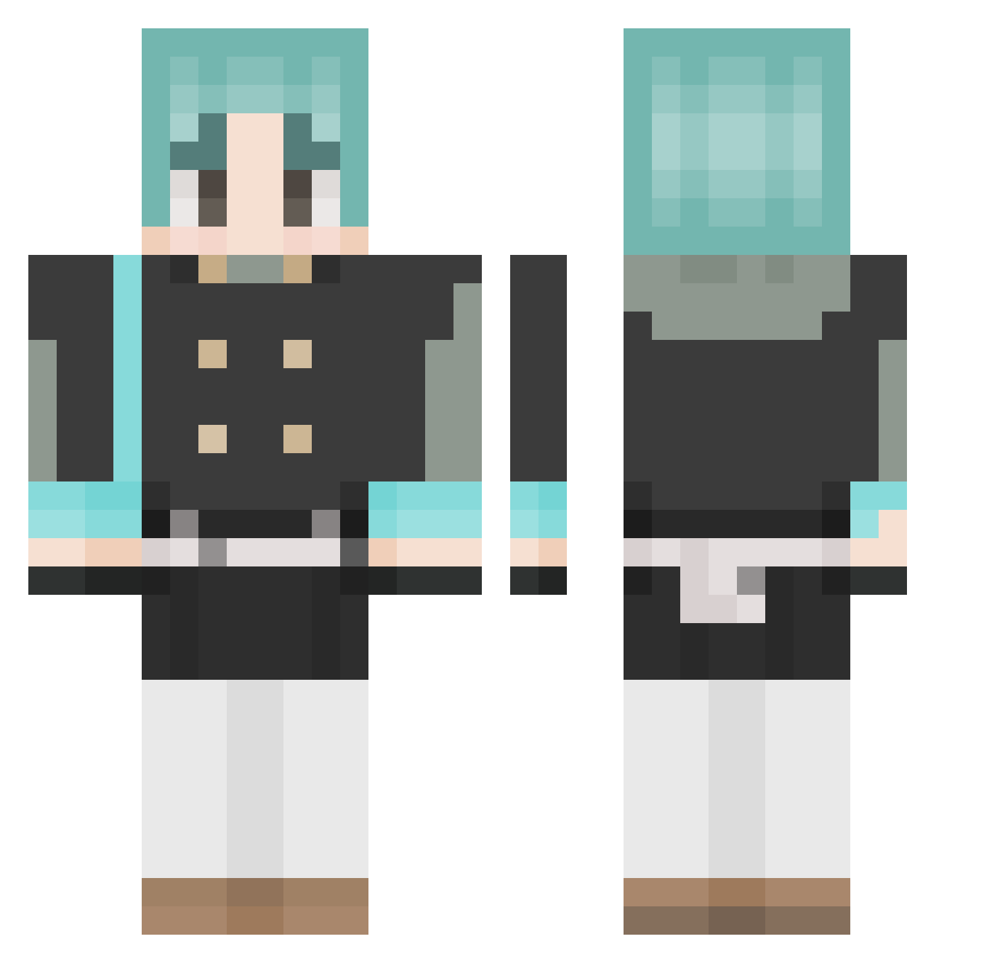 Lake617 Minecraft skin, front and back view