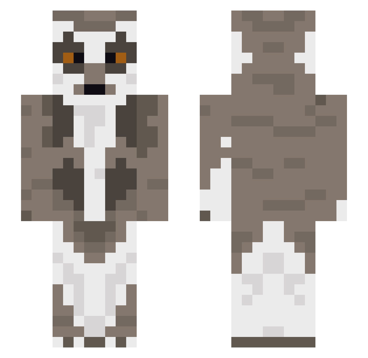 Pedro_Salamandra Minecraft skin, front and back view