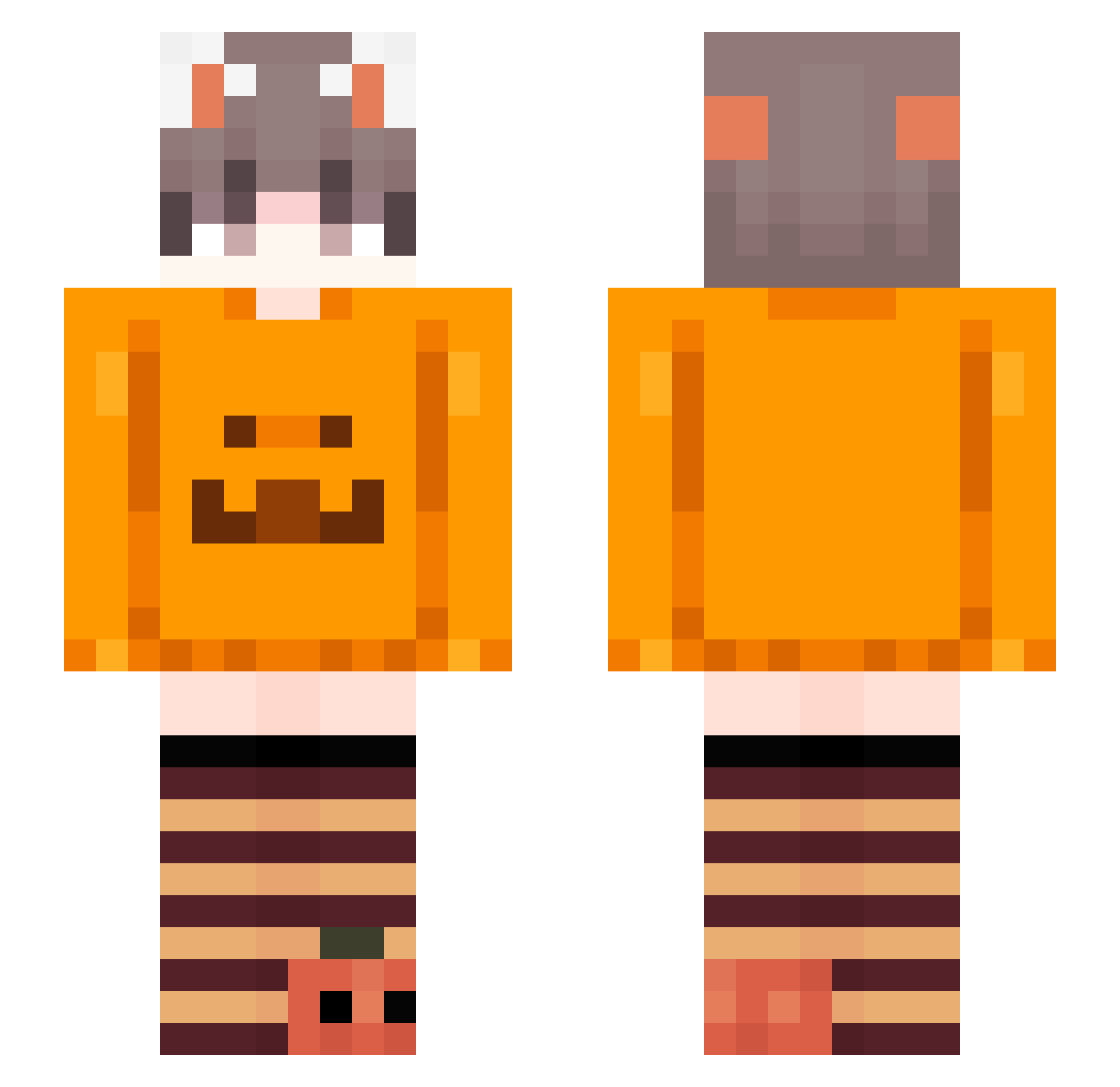 Giuont Minecraft skin, front and back view