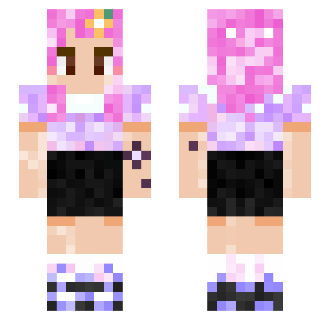 laarknee Minecraft skin, front and back view