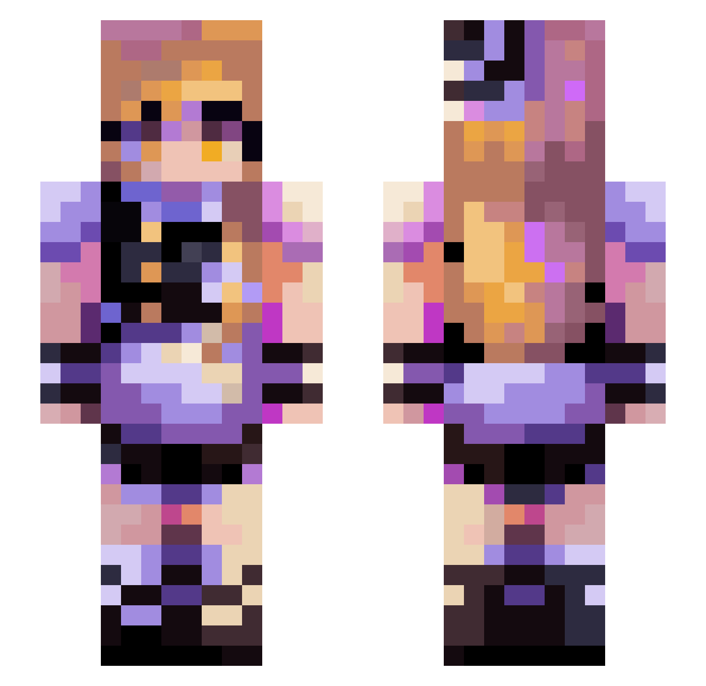 AshIsCooler Minecraft skin, front and back view