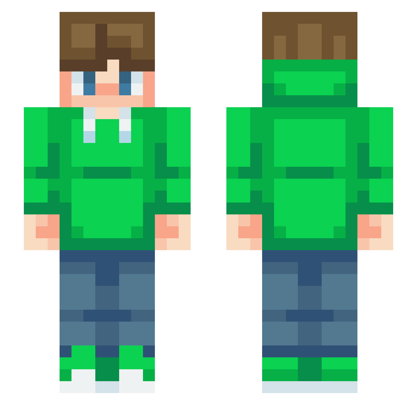 PiotrCza Minecraft skin, front and back view