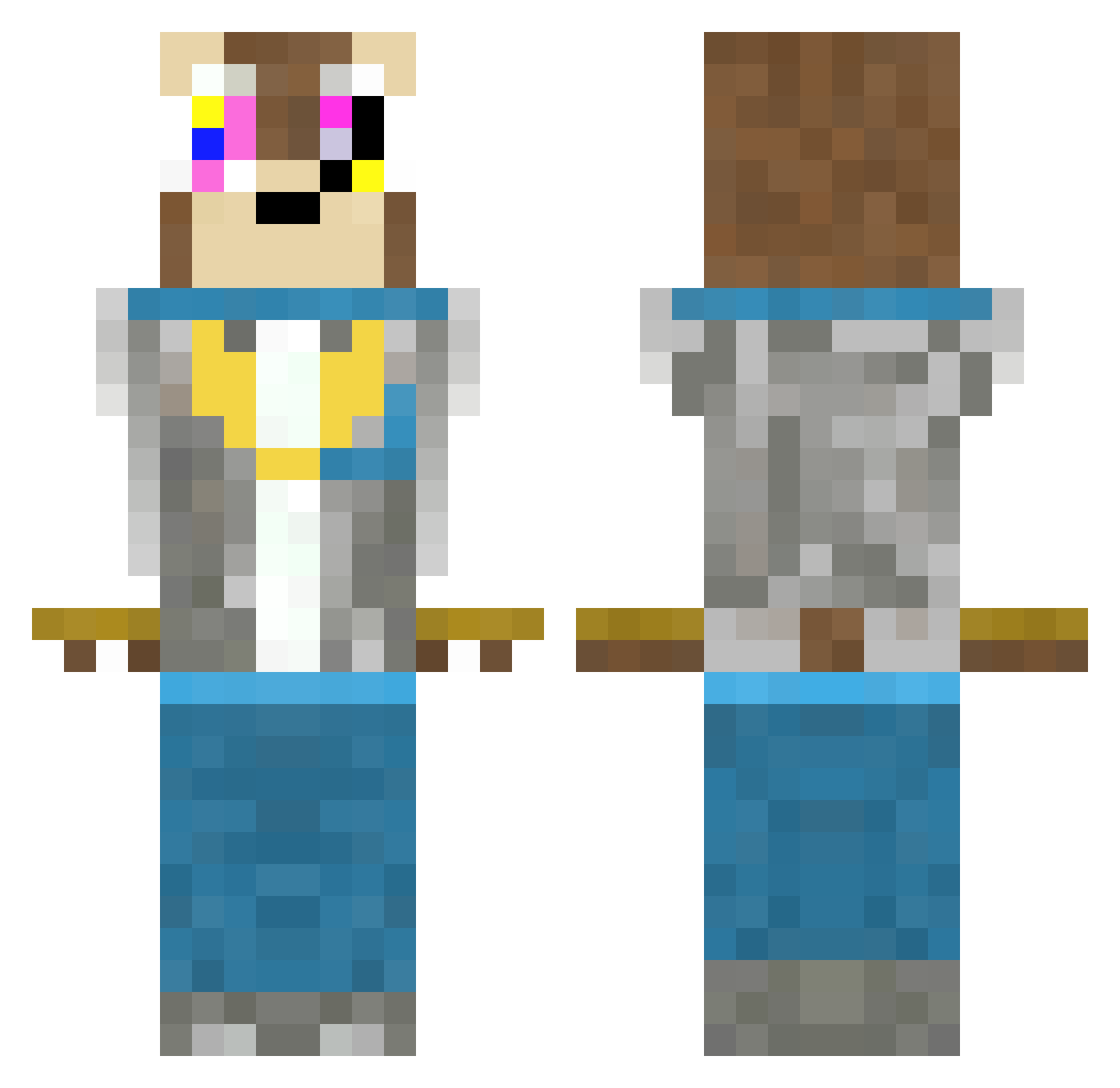 Ther0ds Minecraft skin, front and back view