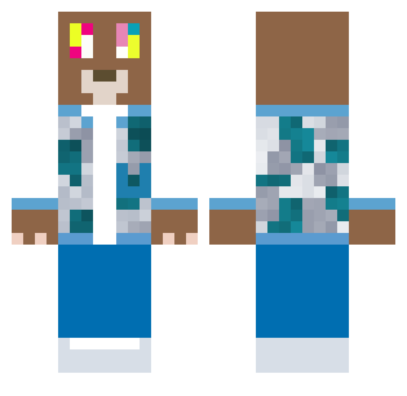 cheetoefry Minecraft skin, front and back view