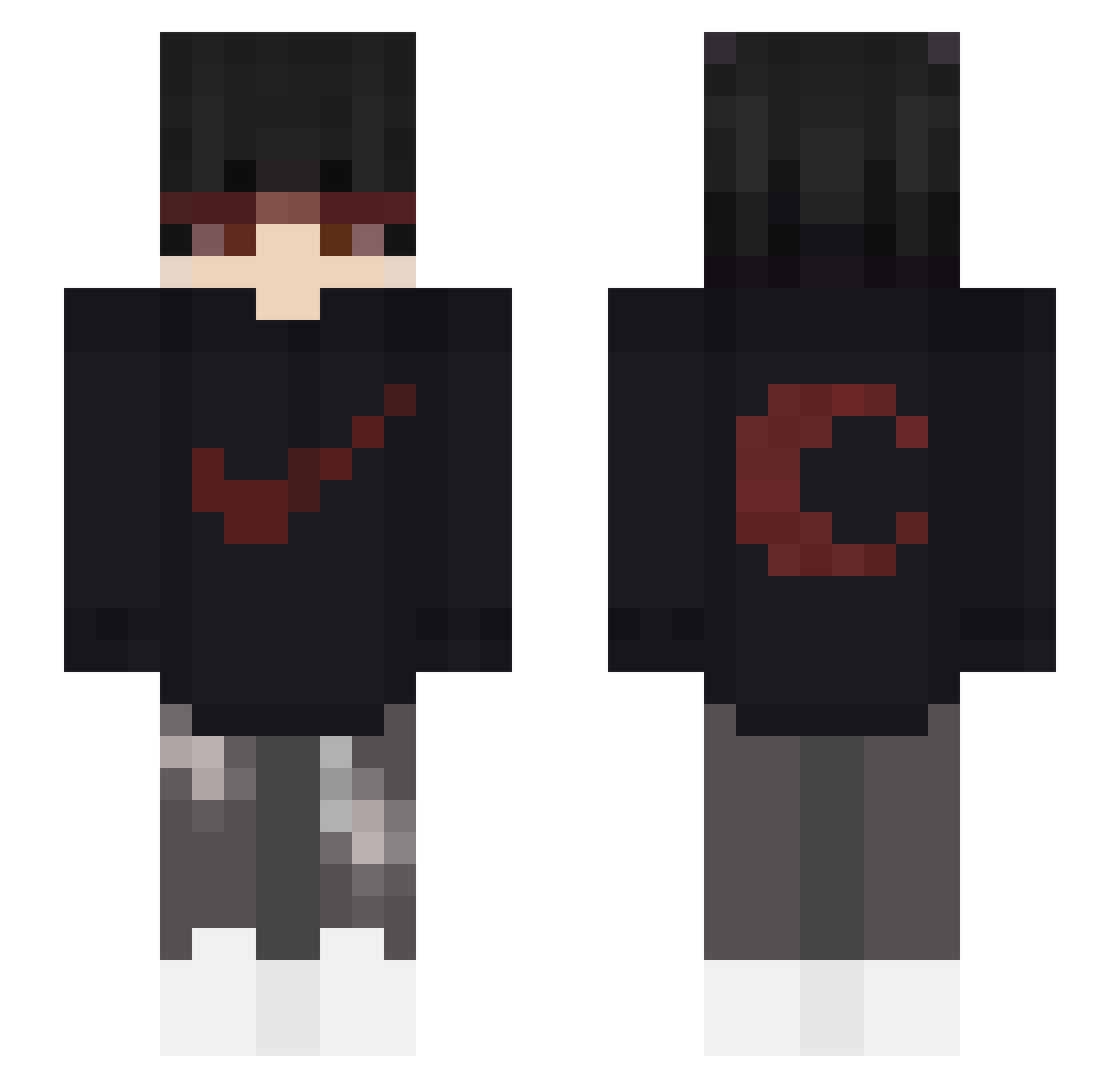euphonismm Minecraft skin, front and back view