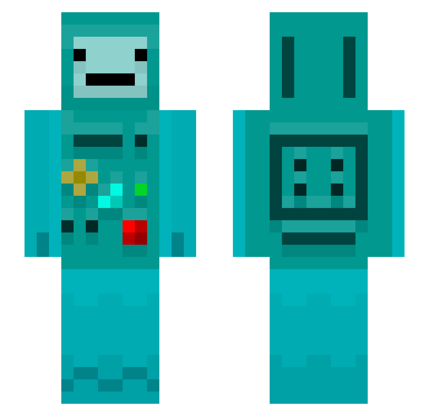 Meta___ Minecraft skin, front and back view