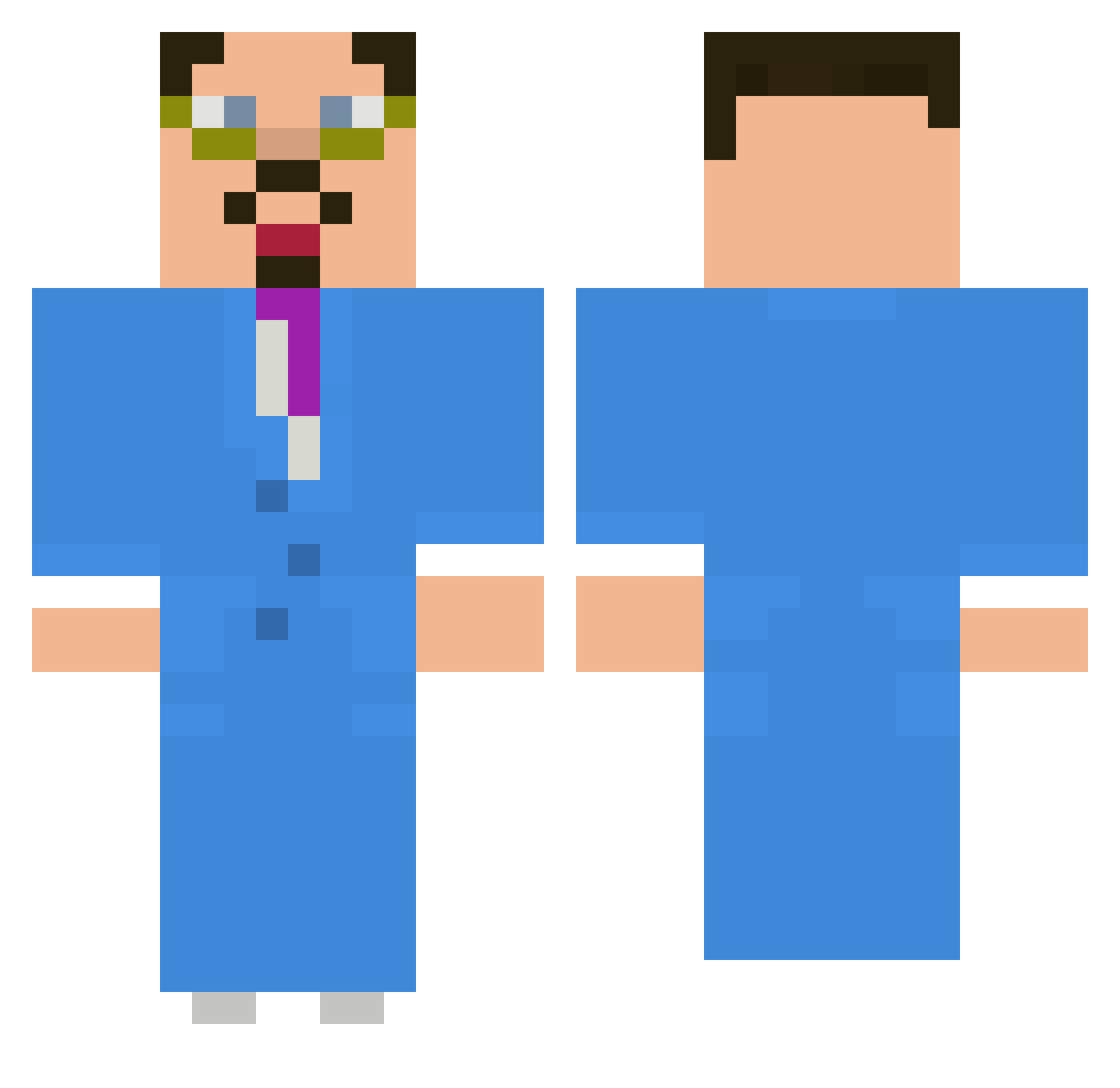 FourInches Minecraft skin, front and back view
