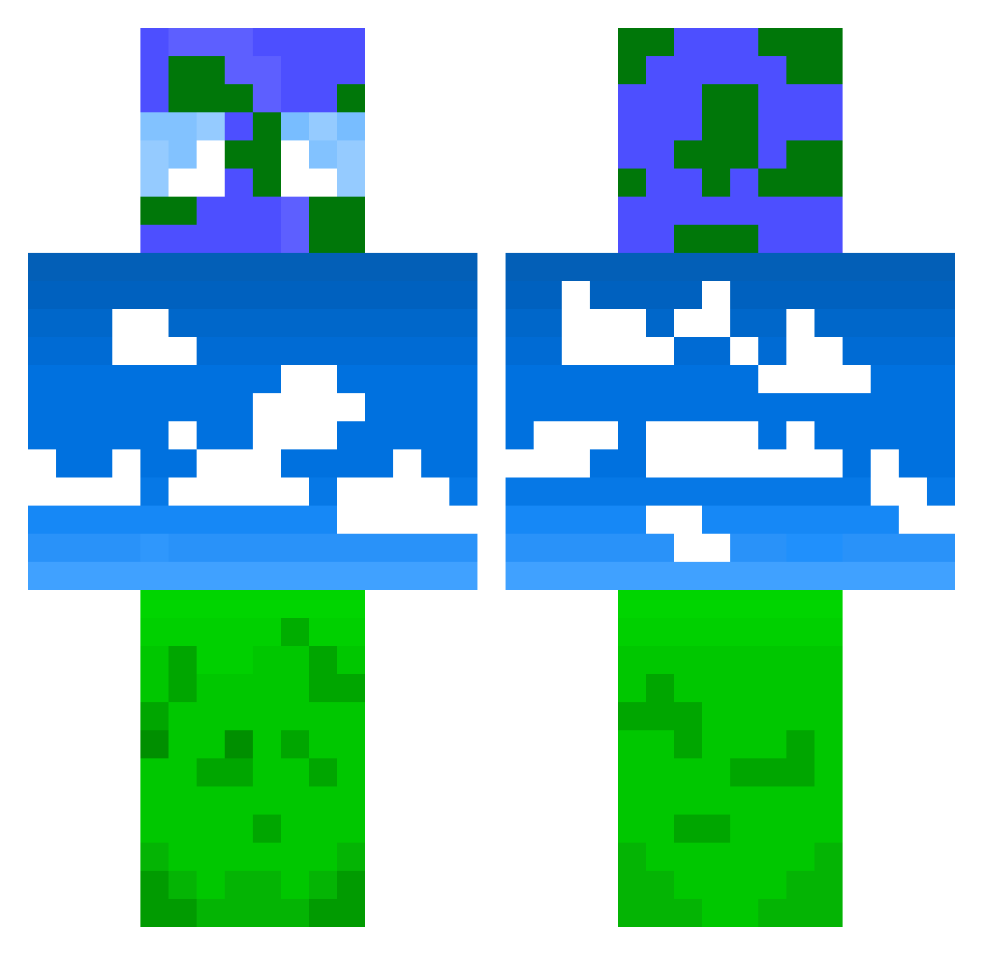 TetoBite Minecraft skin, front and back view