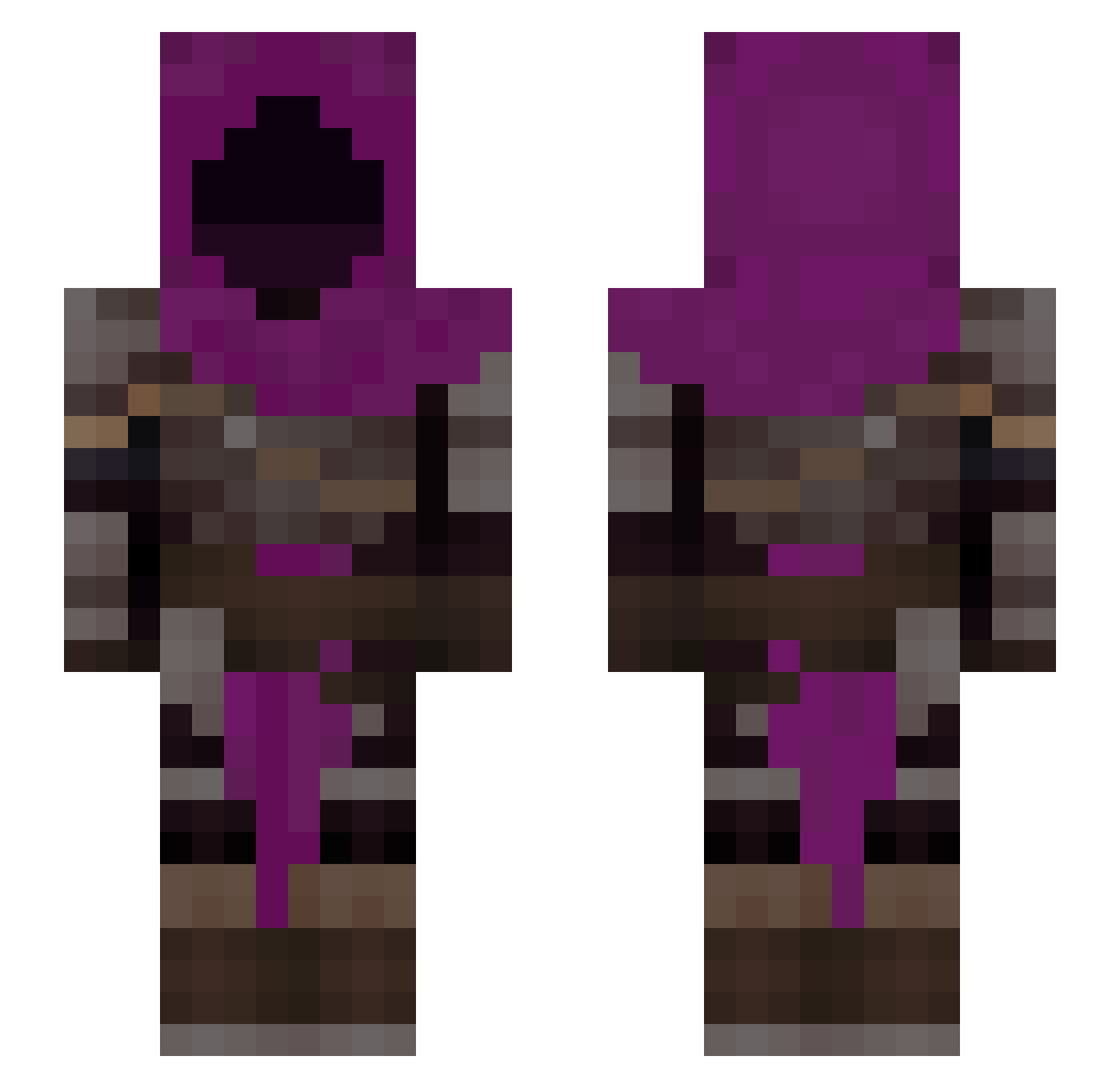 StrikerXMK Minecraft skin, front and back view