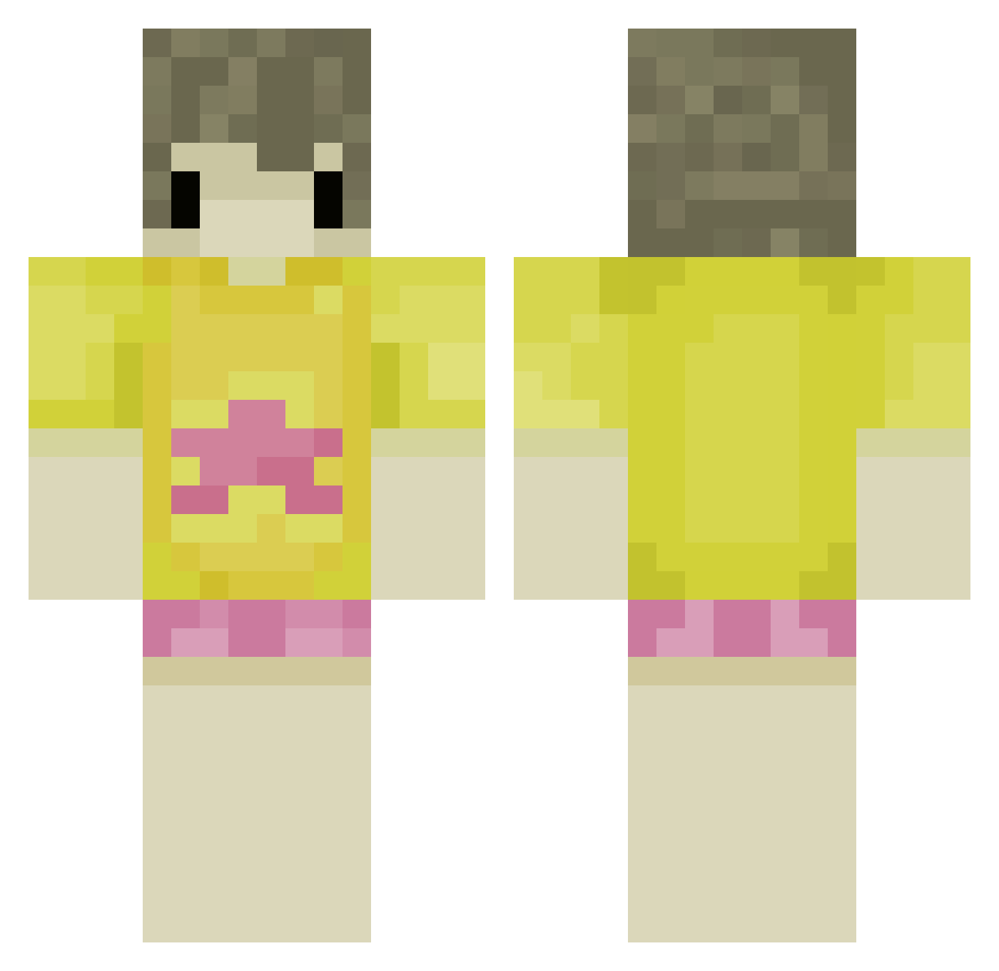 czaszkar Minecraft skin, front and back view