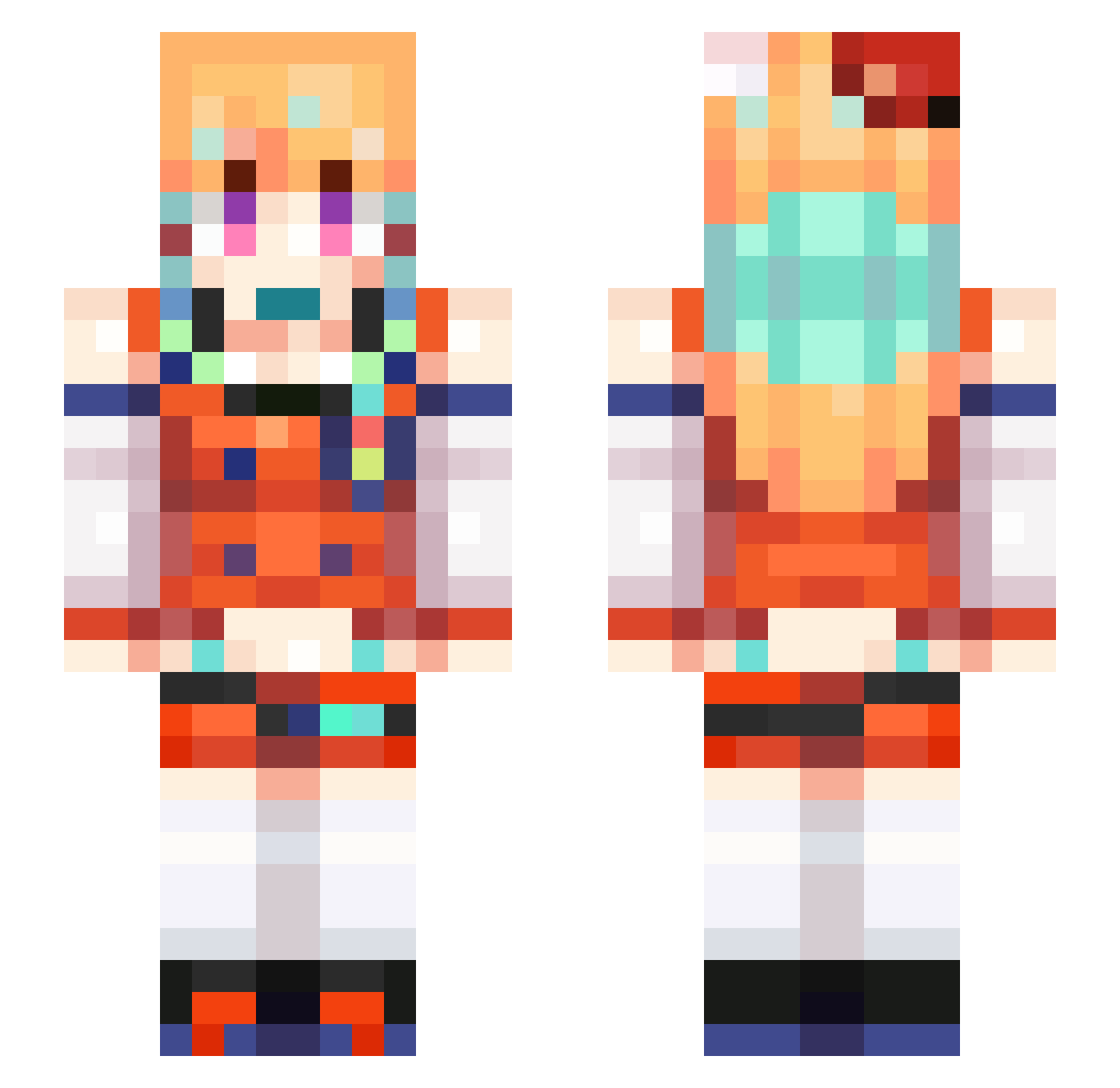 NoodleMascot Minecraft skin, front and back view