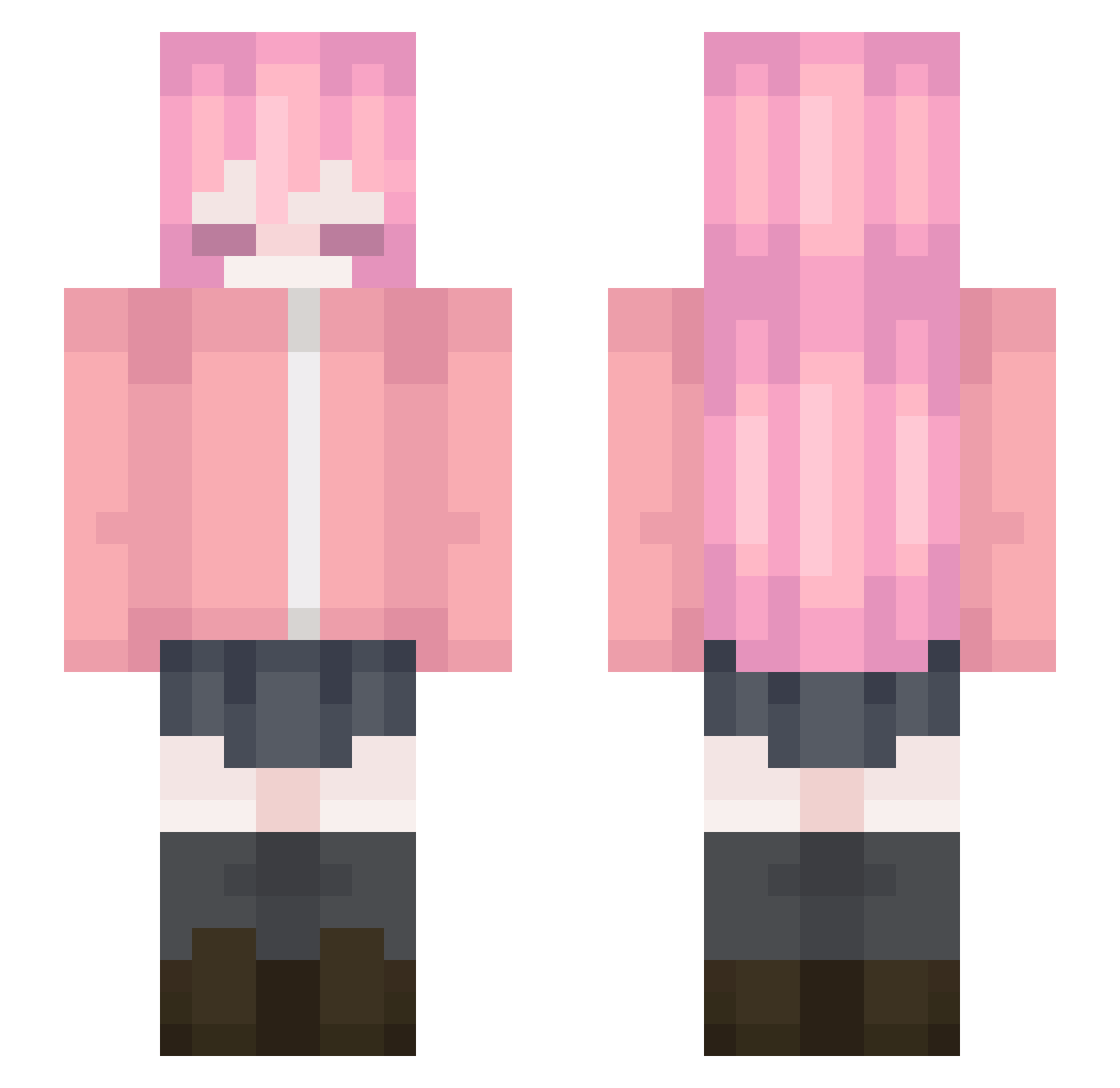 Udon_winter Minecraft skin, front and back view