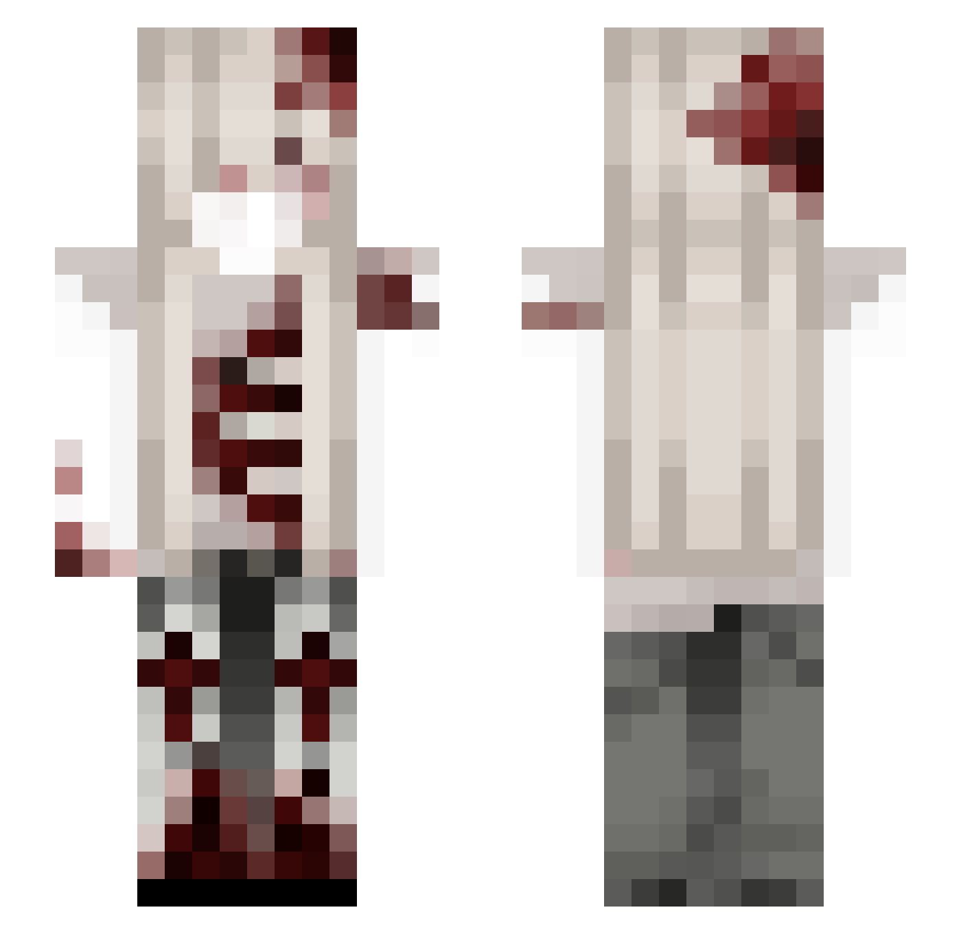 letaldie Minecraft skin, front and back view