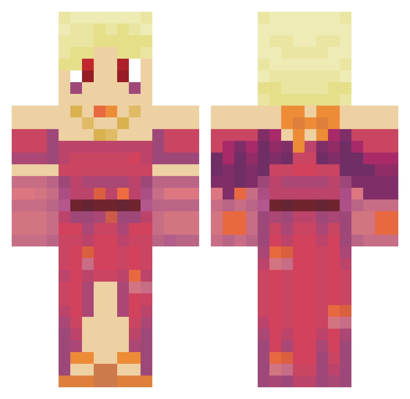 Janmnm Minecraft skin, front and back view