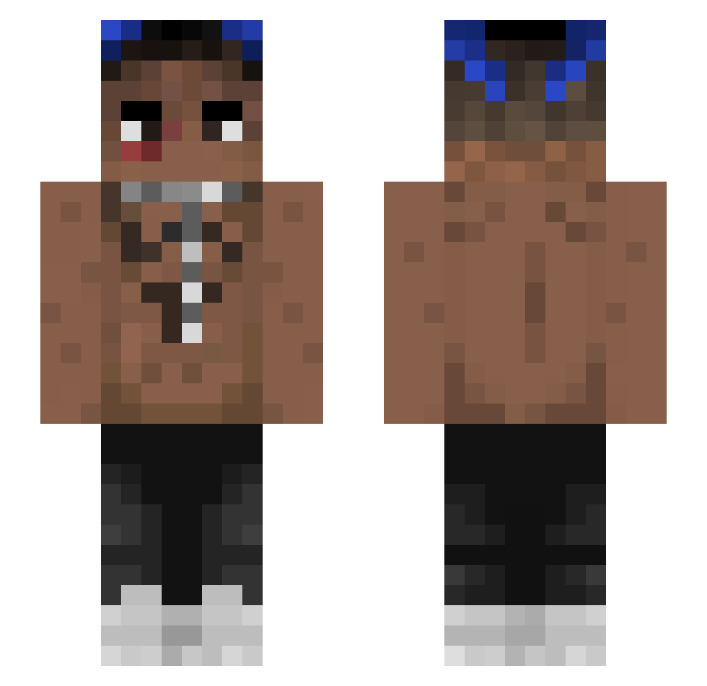 NopesZ Minecraft skin, front and back view