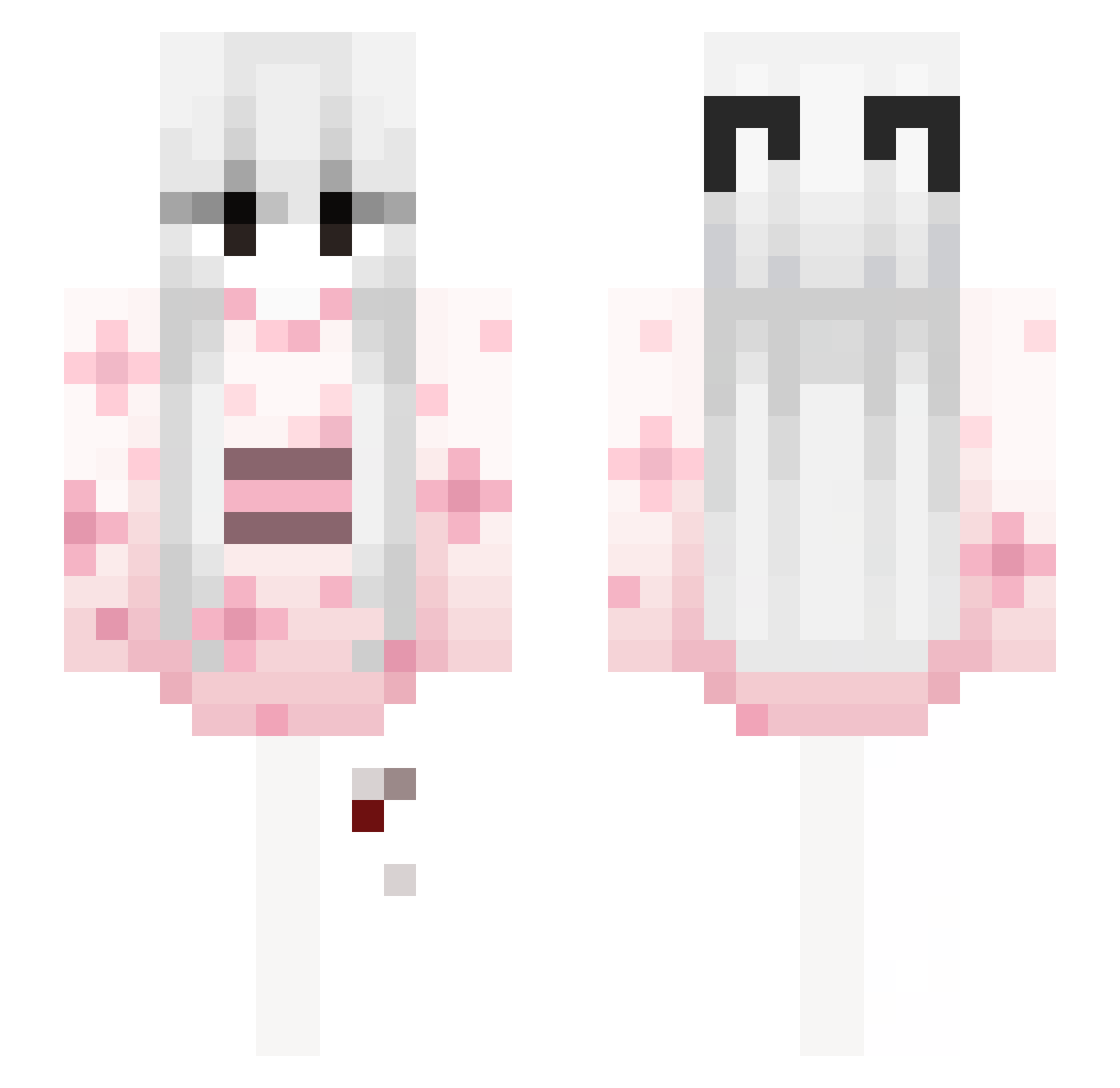 CLBNGS Minecraft skin, front and back view