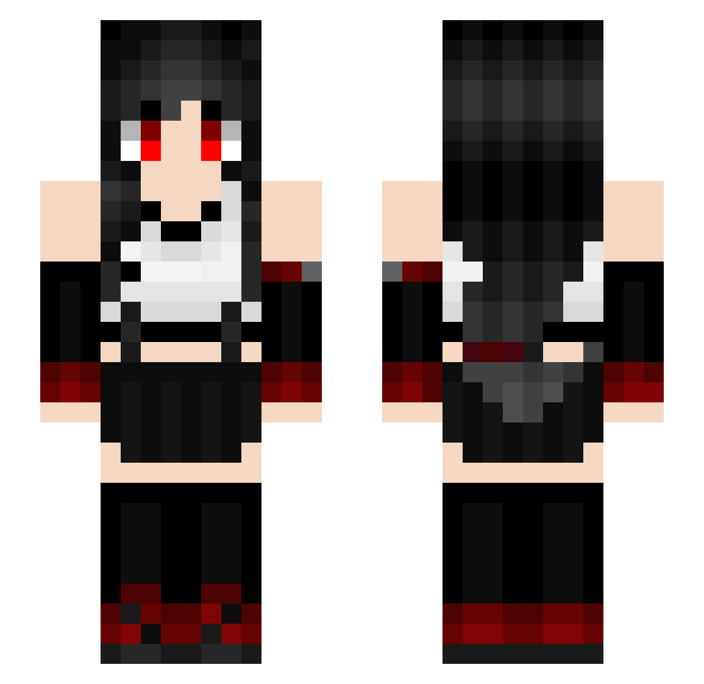 lookdame Minecraft skin, front and back view