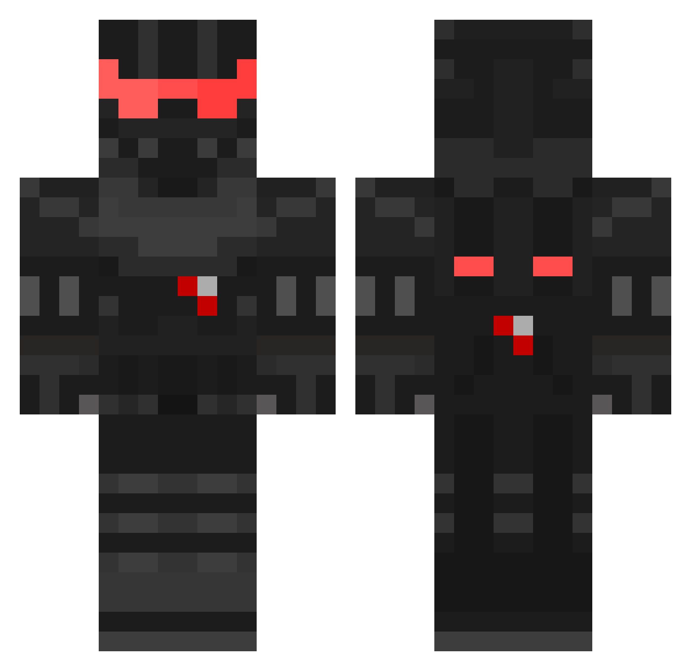 Tiredguy Minecraft skin, front and back view