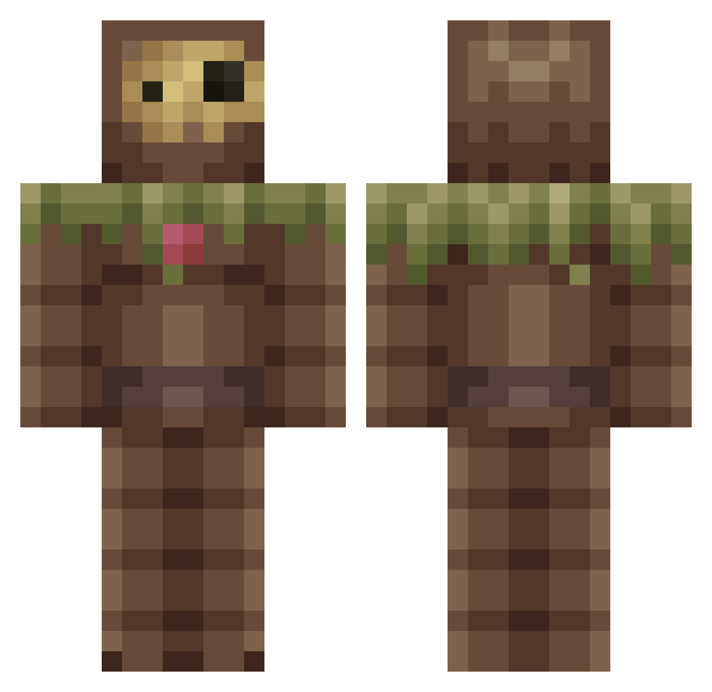 Sentry16 Minecraft skin, front and back view