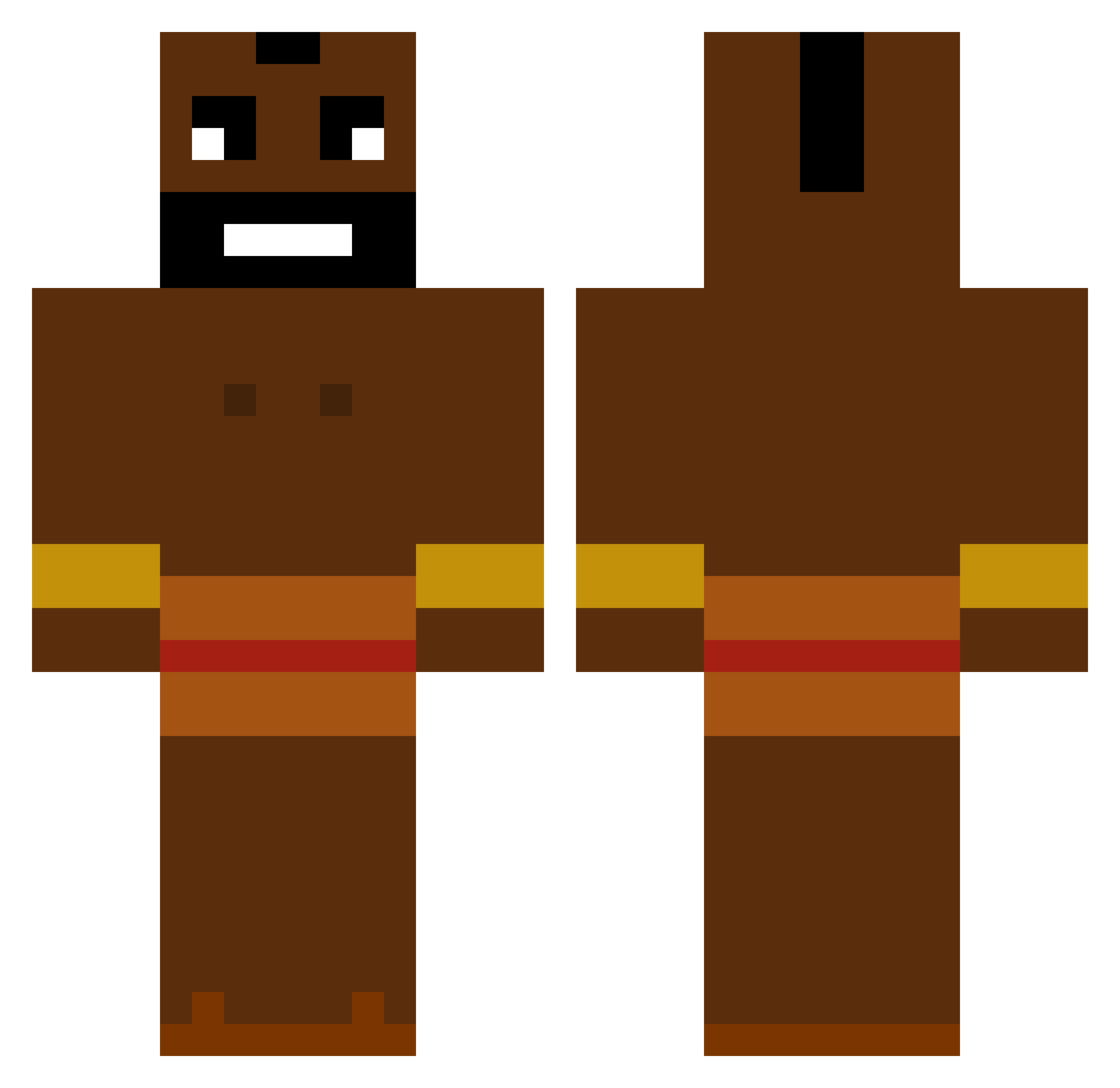 Collosobor Minecraft skin, front and back view