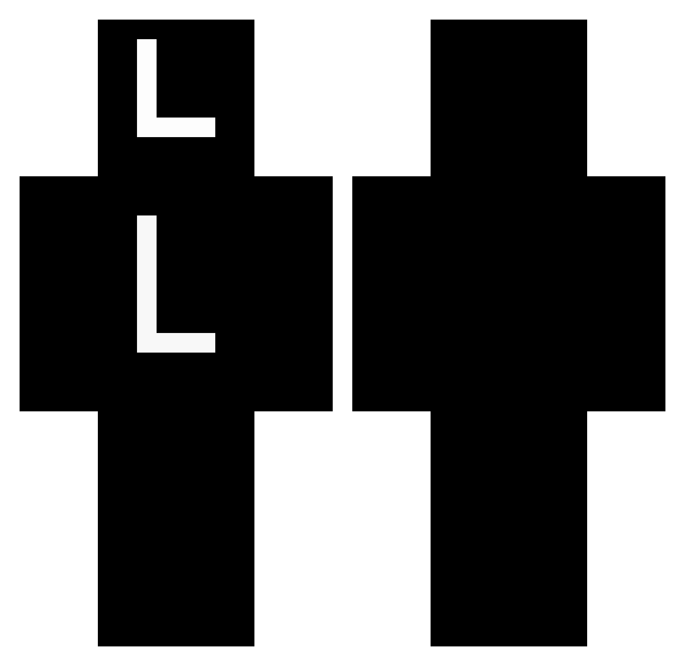 yay Minecraft skin, front and back view