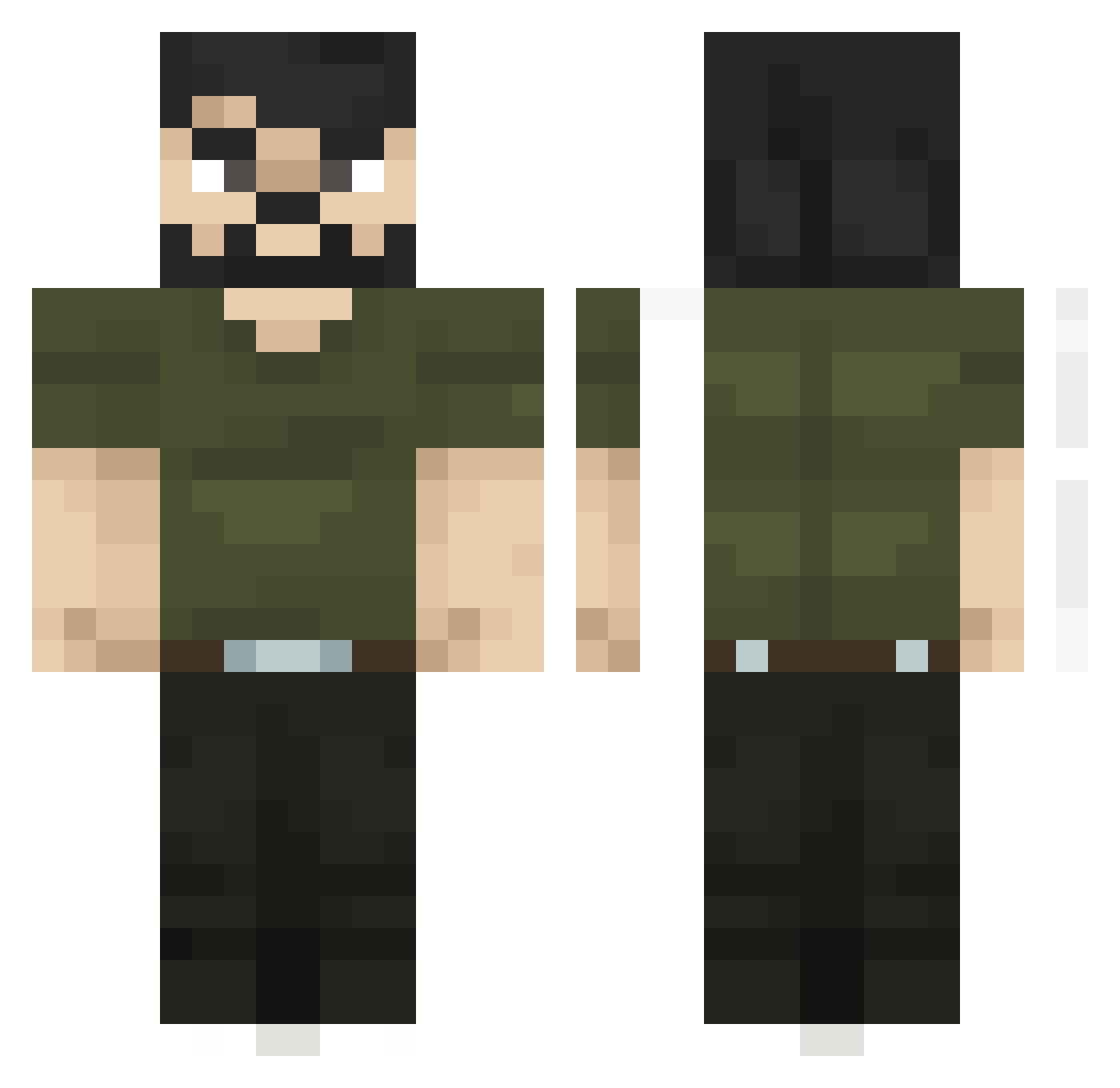 Hetmutlind Minecraft skin, front and back view