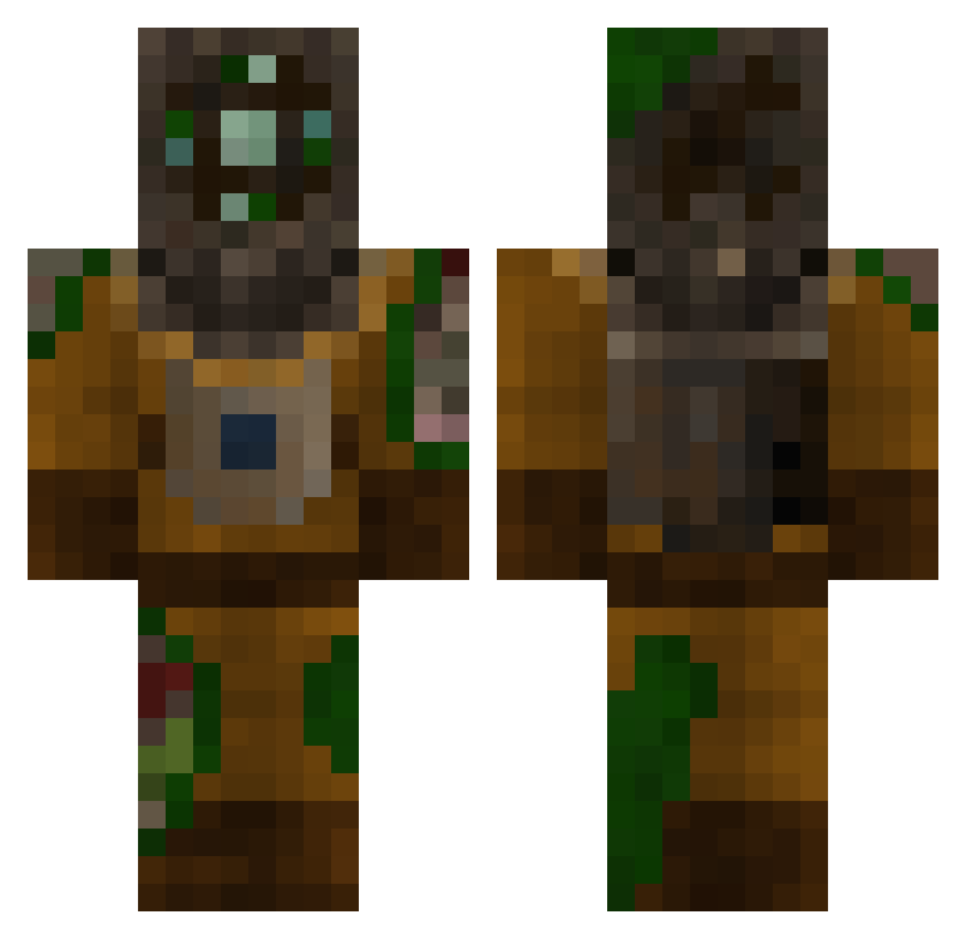 JustAndrew150 Minecraft skin, front and back view