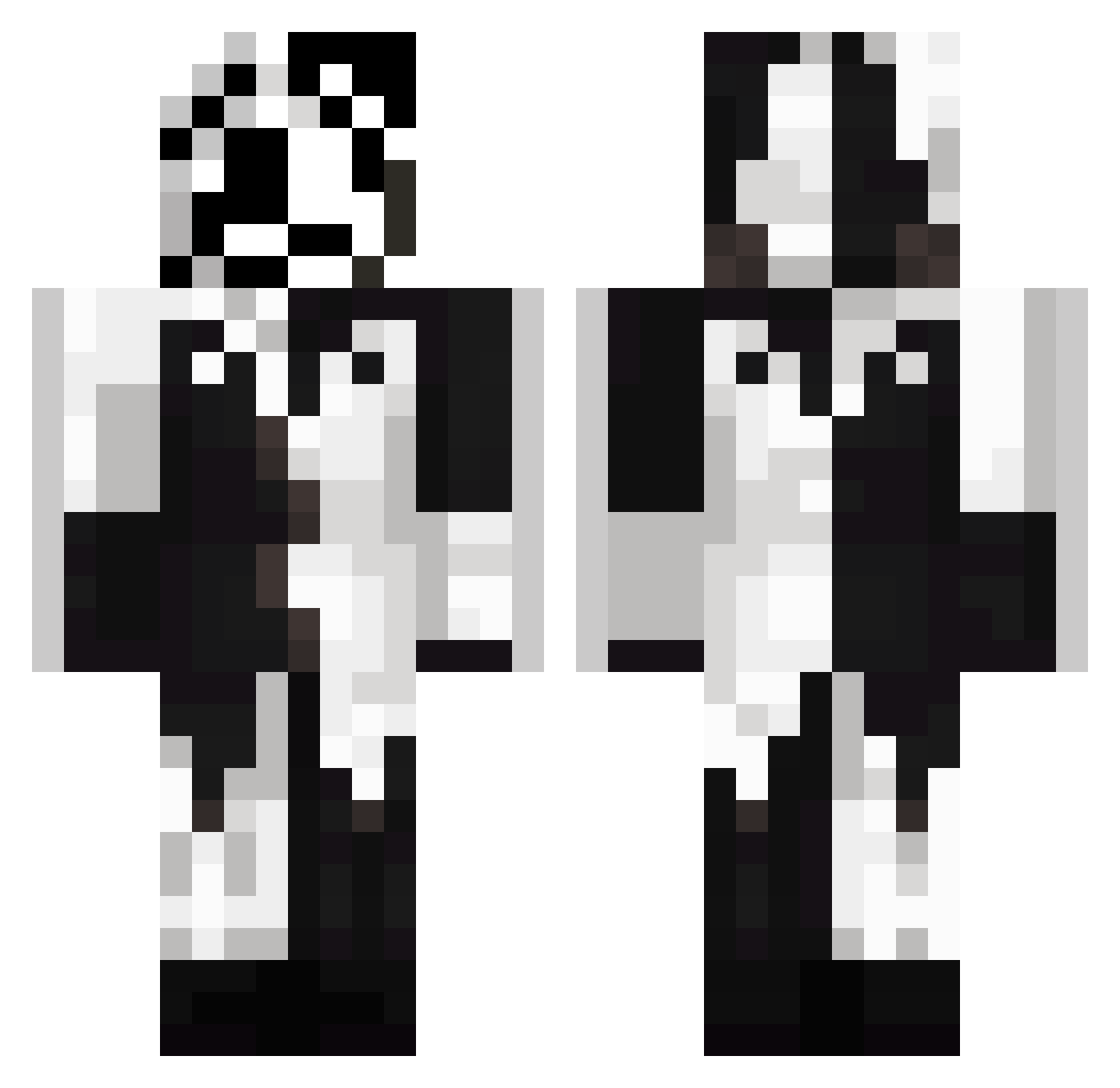 CarlTv Minecraft skin, front and back view