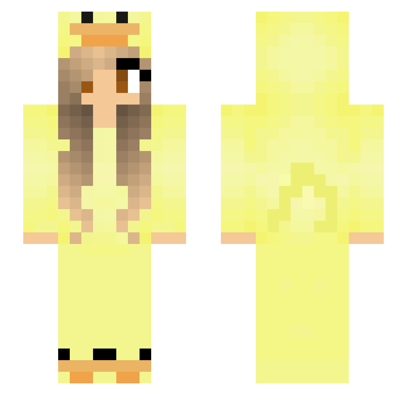 carlyistired Minecraft skin, front and back view