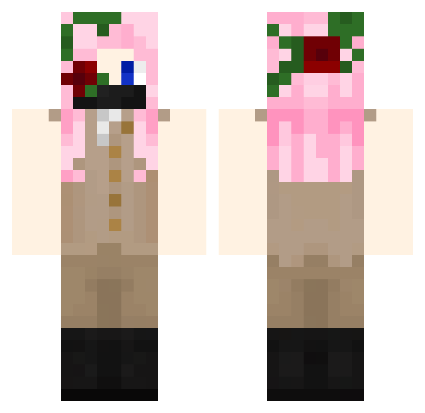 RoseyThorn5 Minecraft skin, front and back view