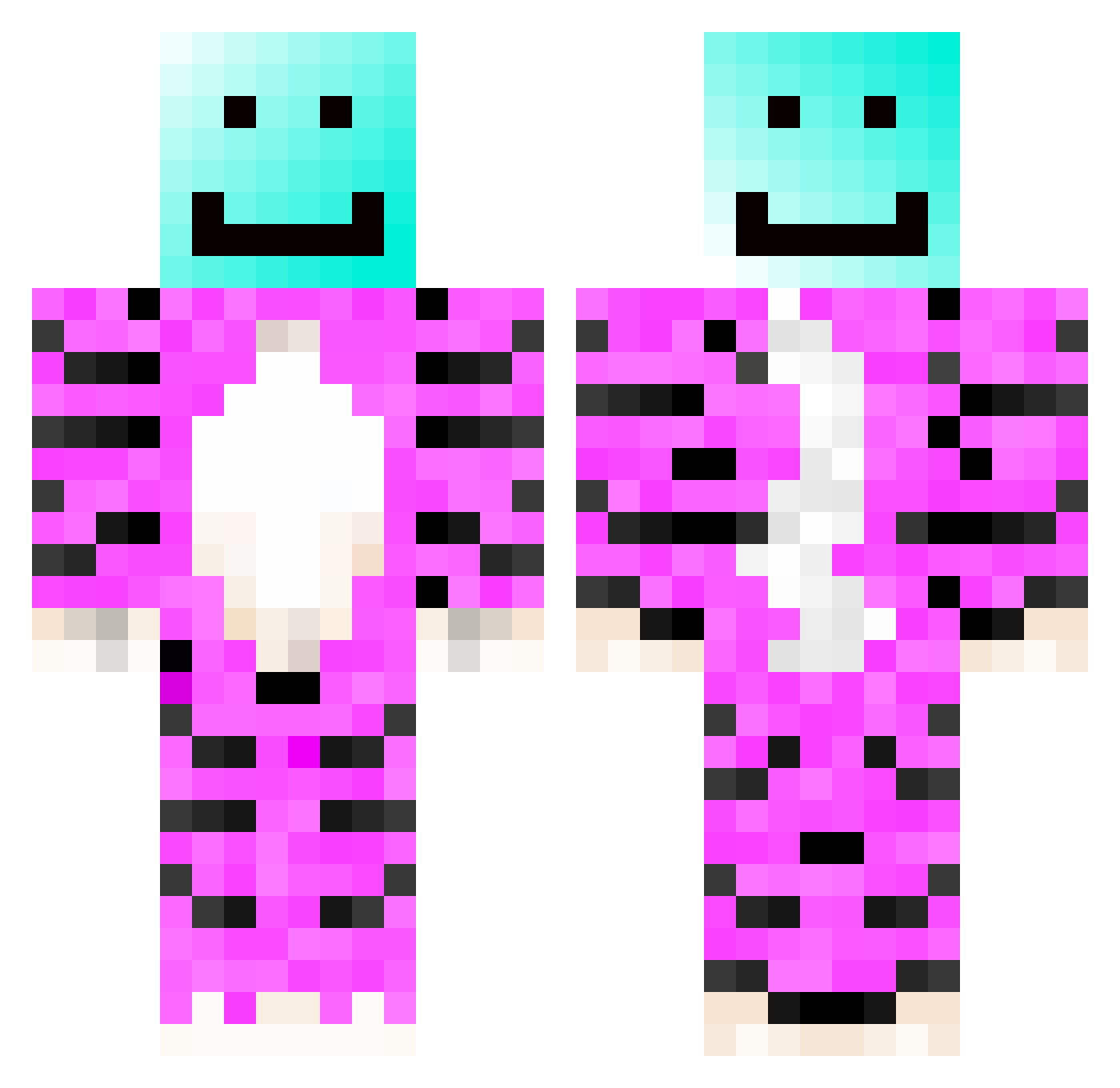Aurel Minecraft skin, front and back view