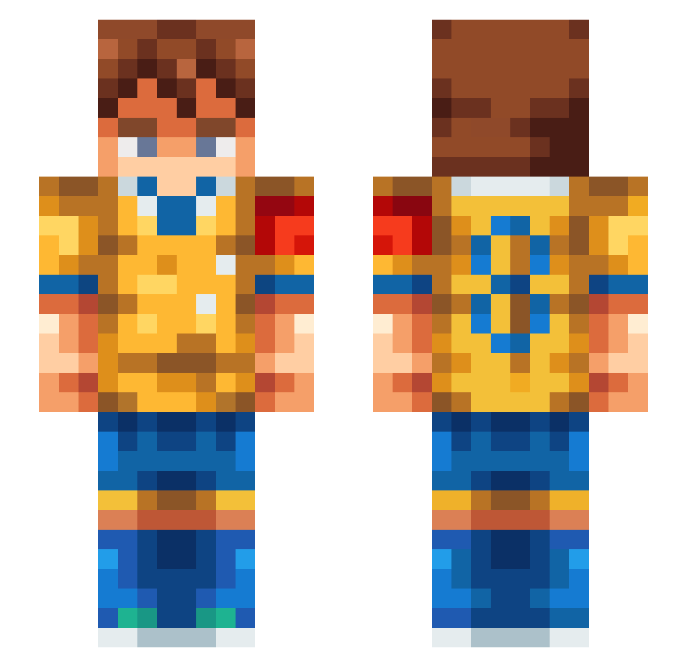 Angelico Minecraft skin, front and back view