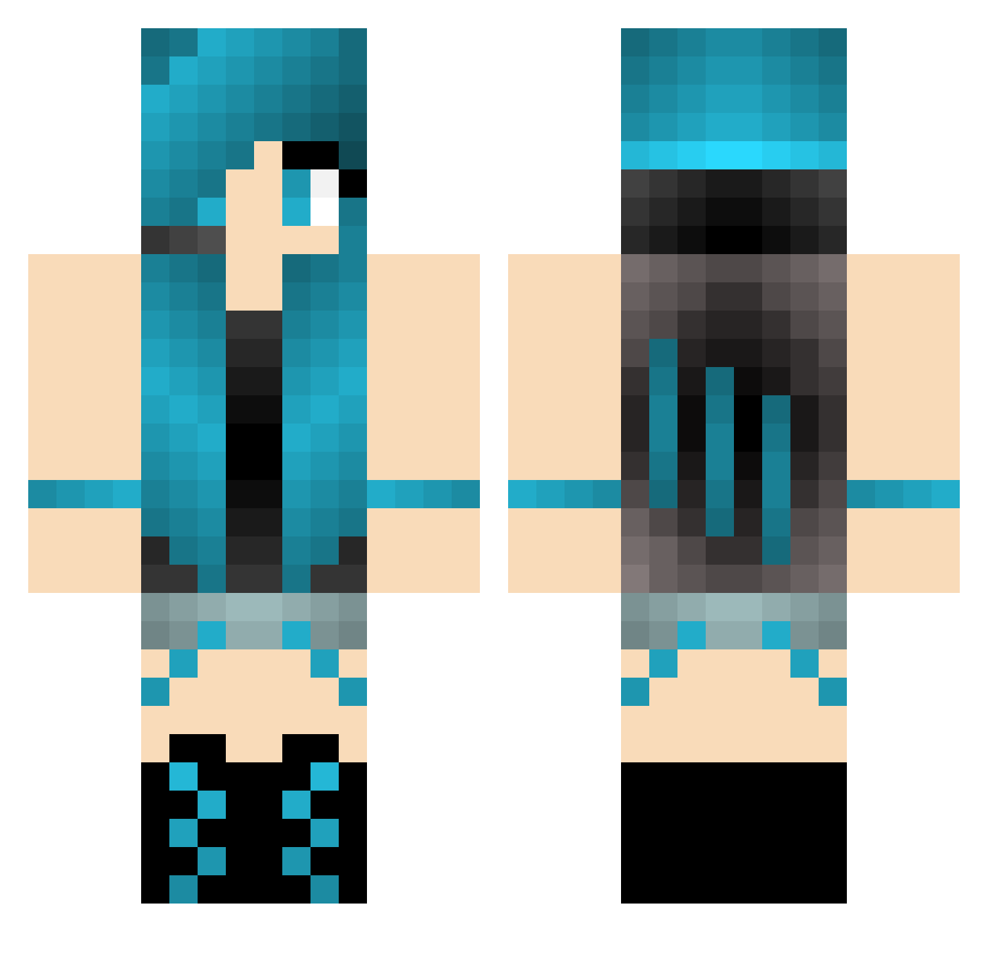 c7cherry Minecraft skin, front and back view