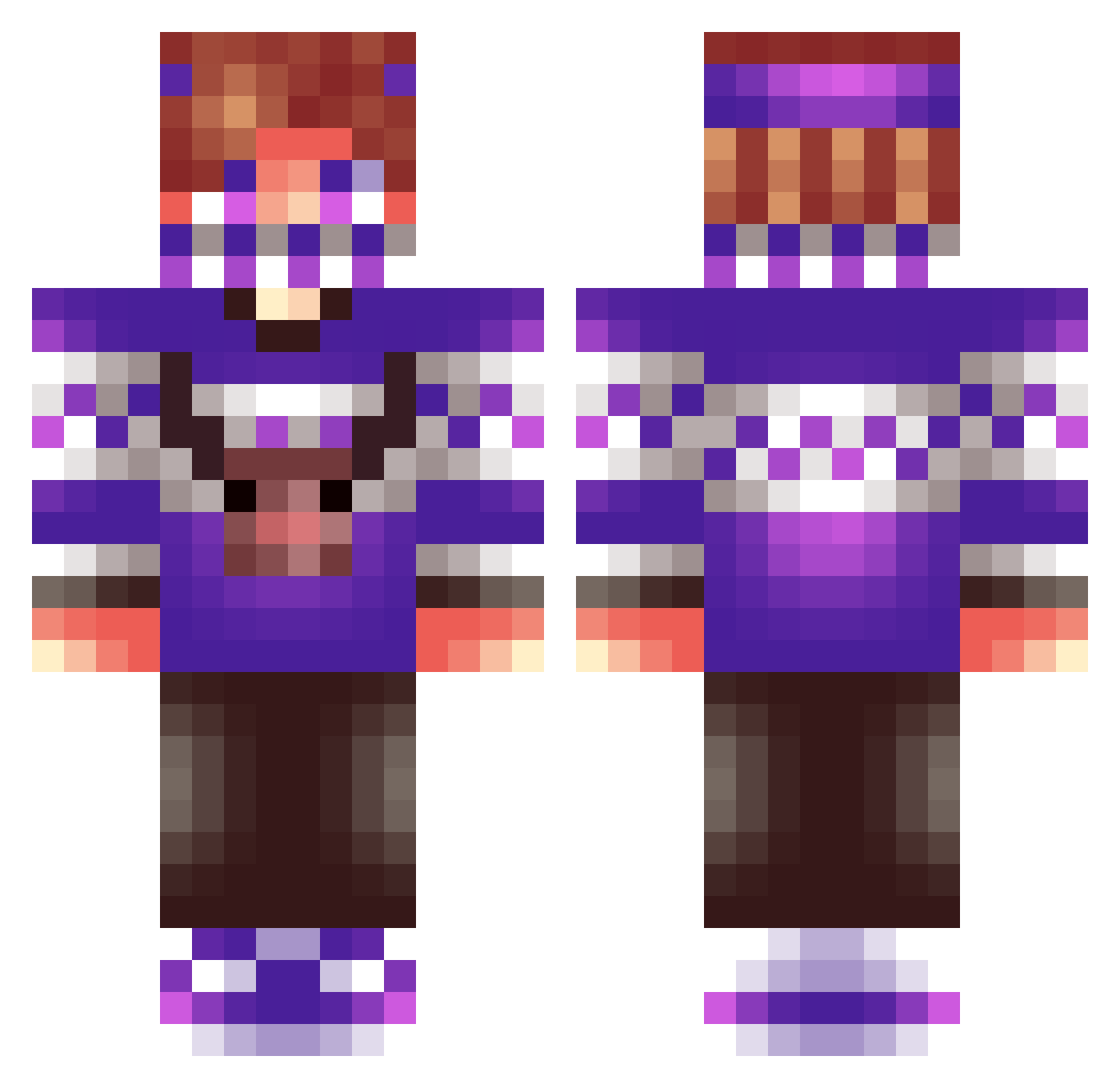 rasyau Minecraft skin, front and back view