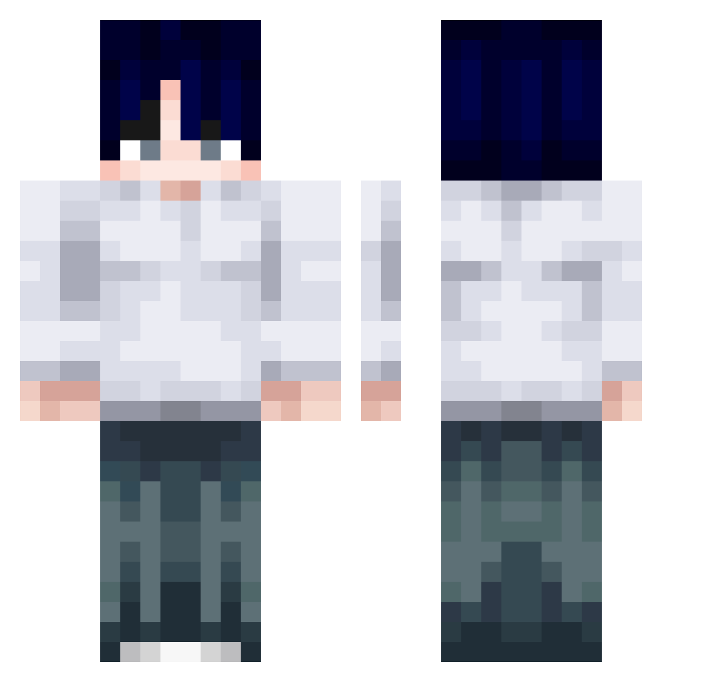 RobertNotLIving Minecraft skin, front and back view