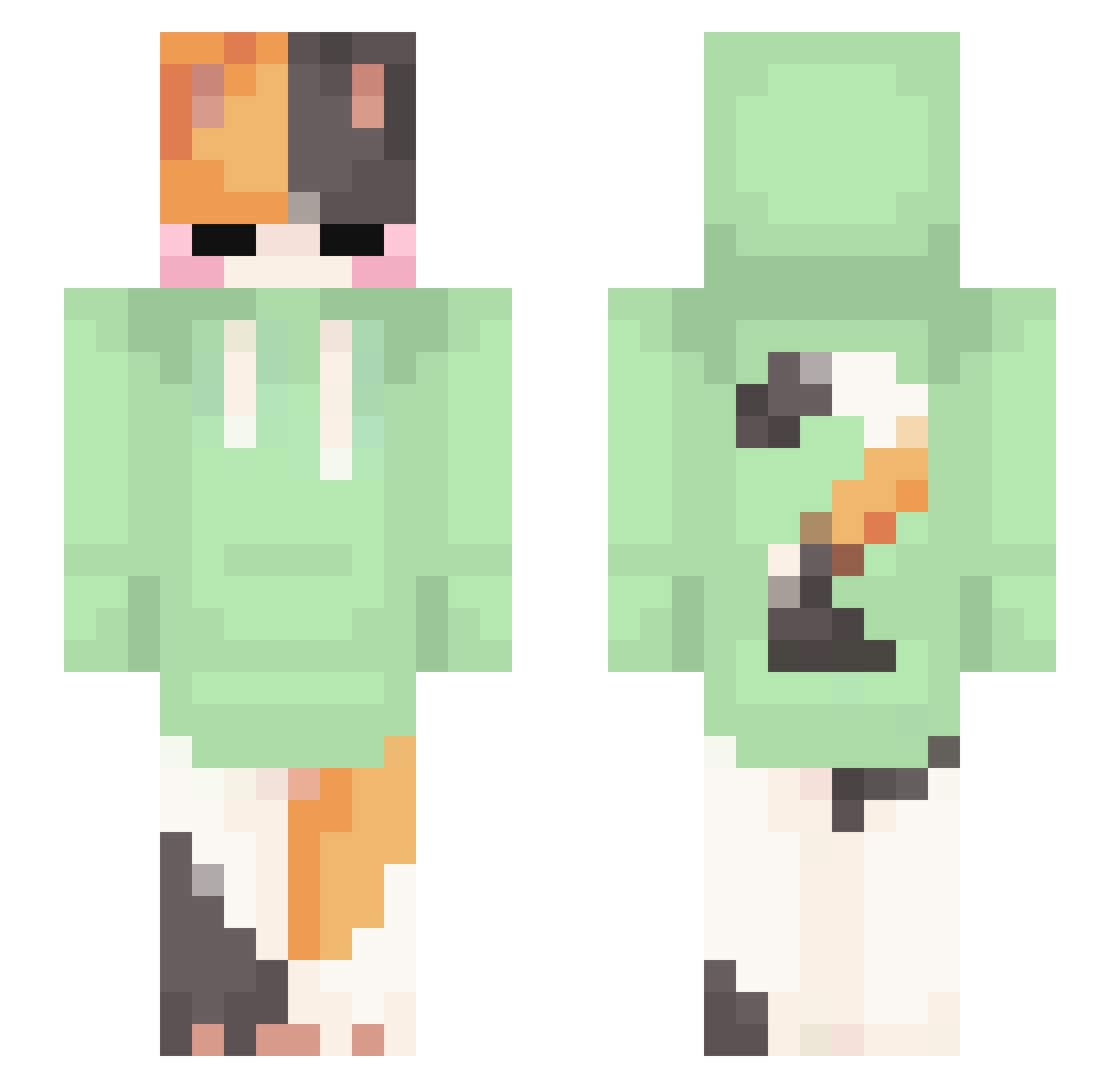 Banana_I Minecraft skin, front and back view