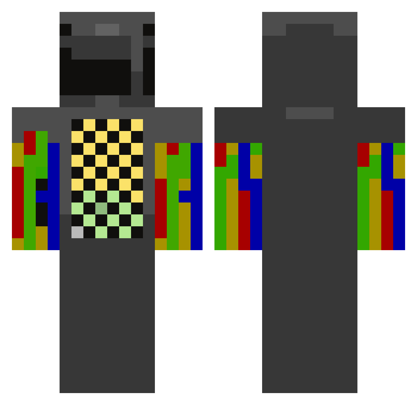 CamdenisIdiot69 Minecraft skin, front and back view
