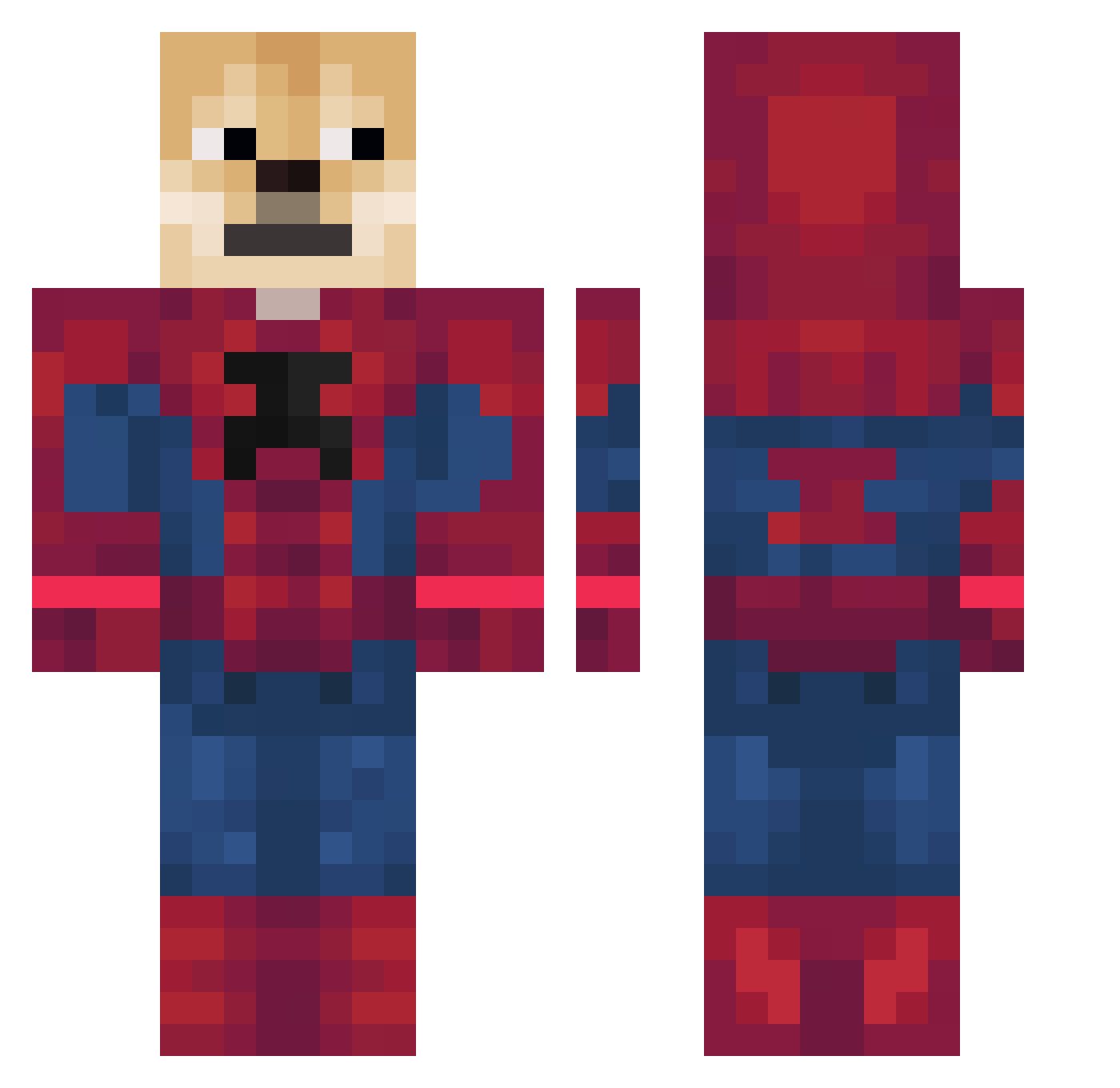 golompx Minecraft skin, front and back view