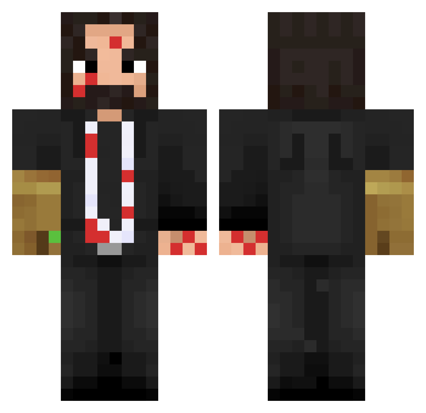 Pashx Minecraft skin, front and back view