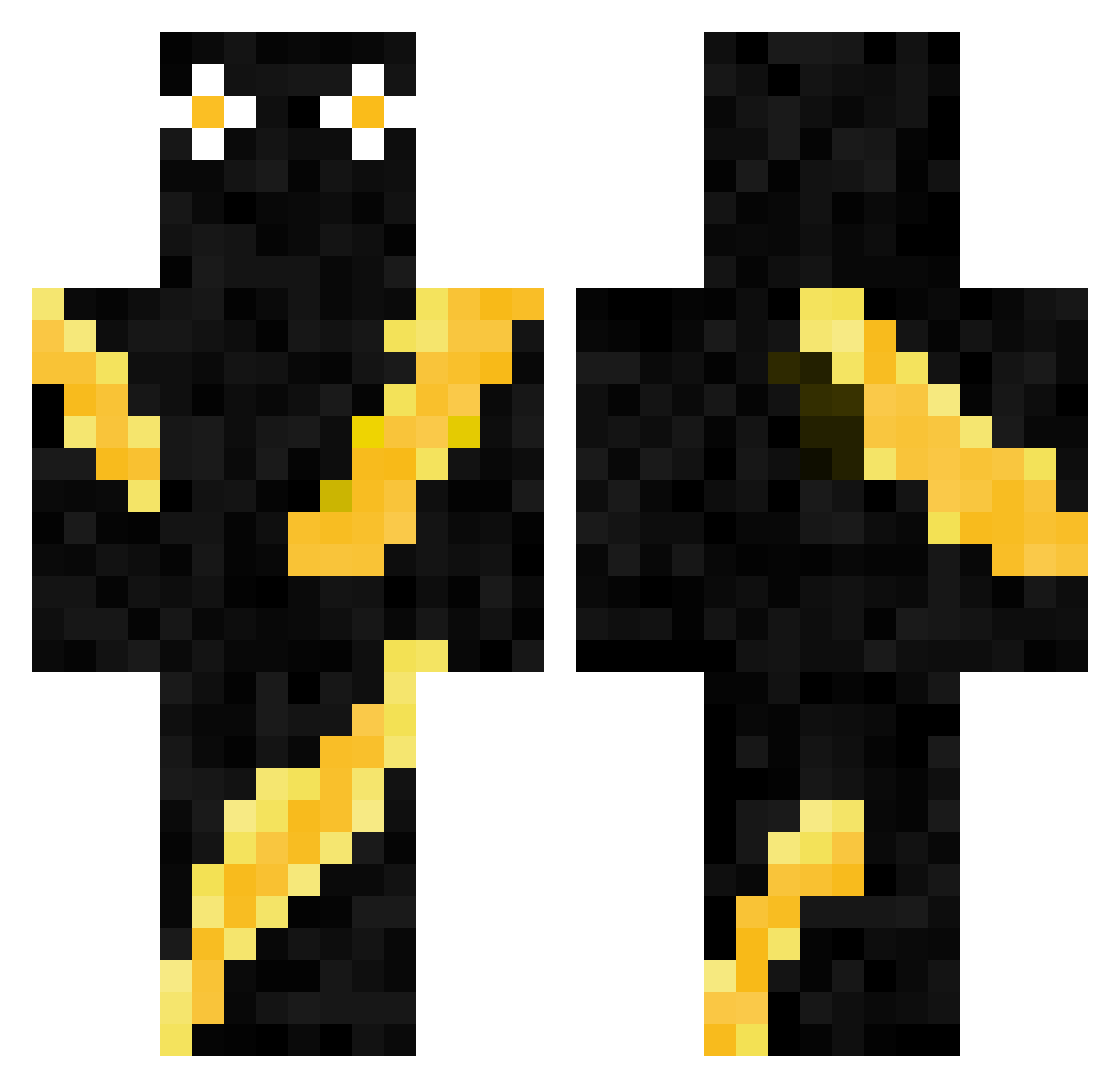 jiwoomer Minecraft skin, front and back view