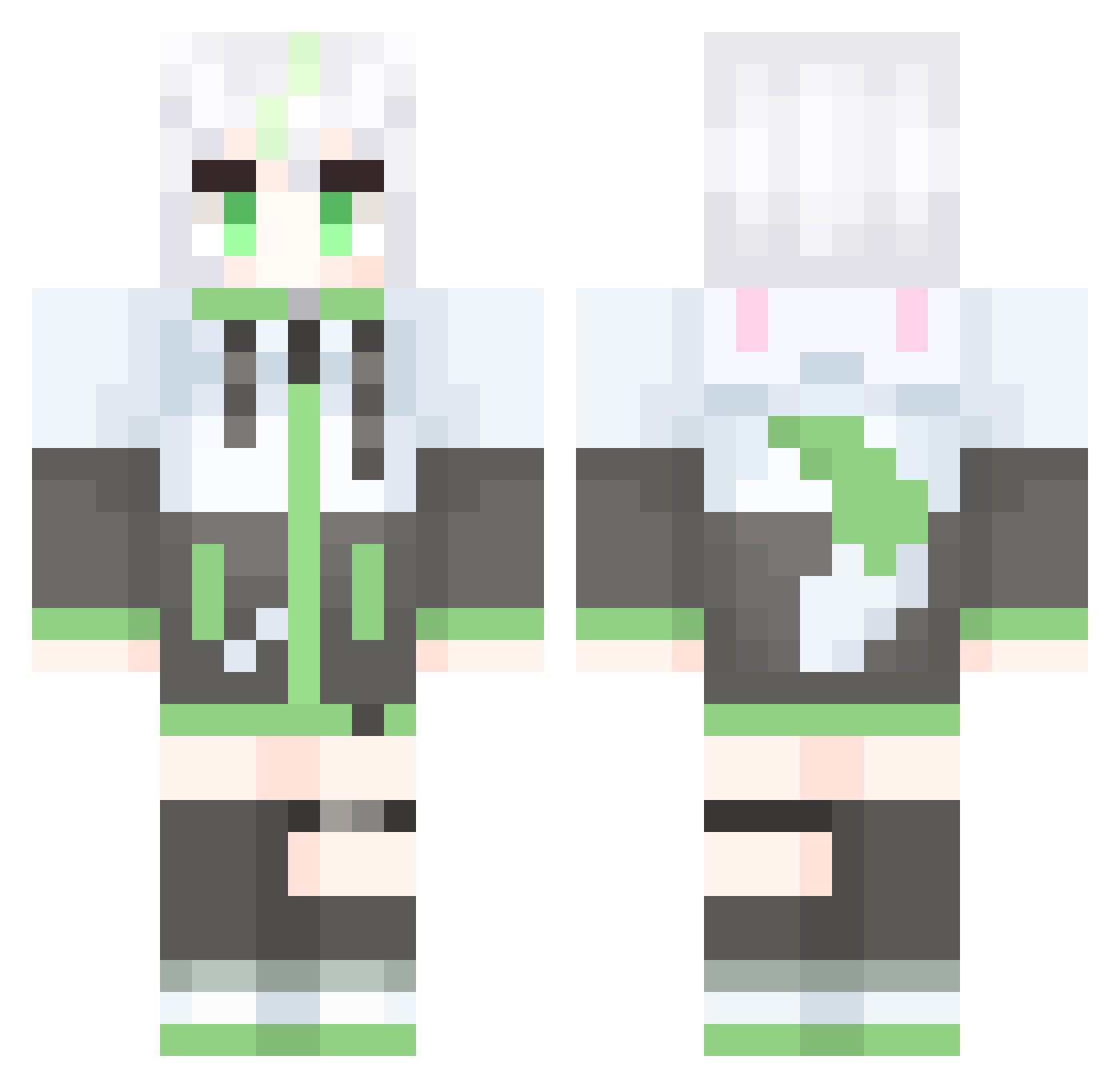 Shironeko_XD Minecraft skin, front and back view