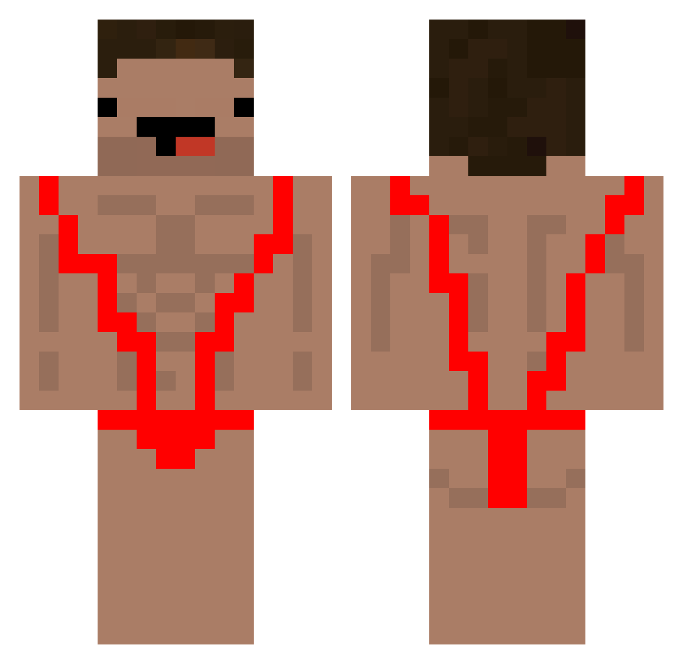 BillyVBobby Minecraft skin, front and back view