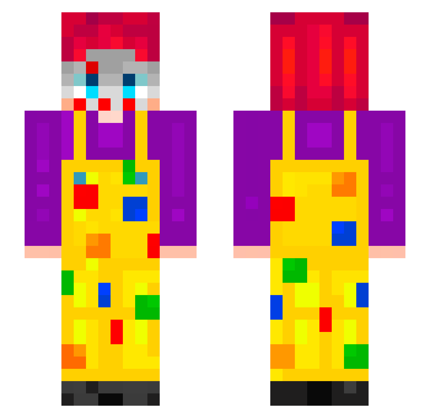 Maxiuday Minecraft skin, front and back view