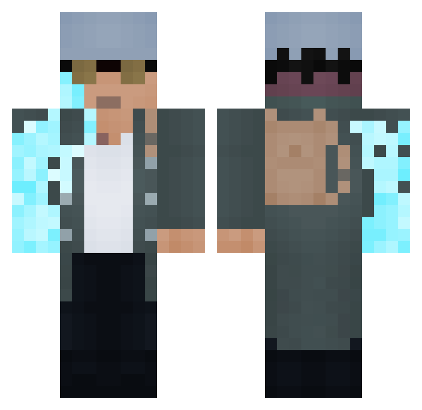 FrostigerFrostyy Minecraft skin, front and back view