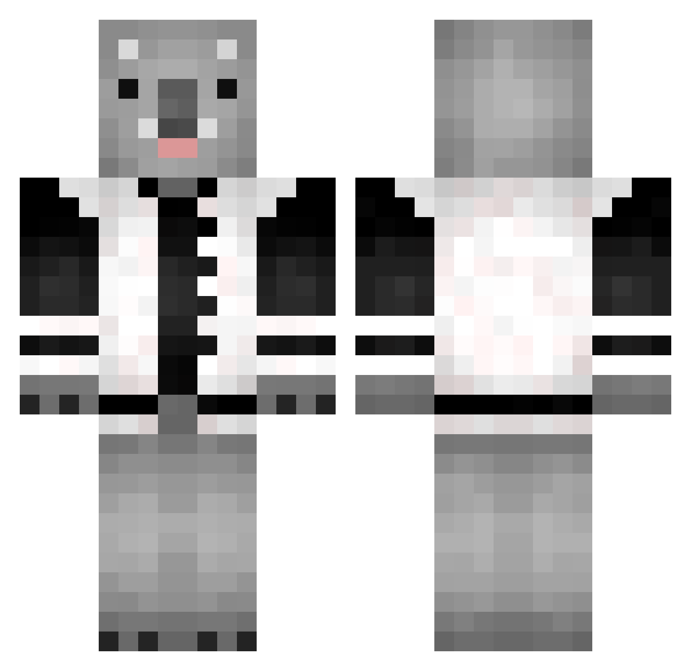Momentum Minecraft skin, front and back view