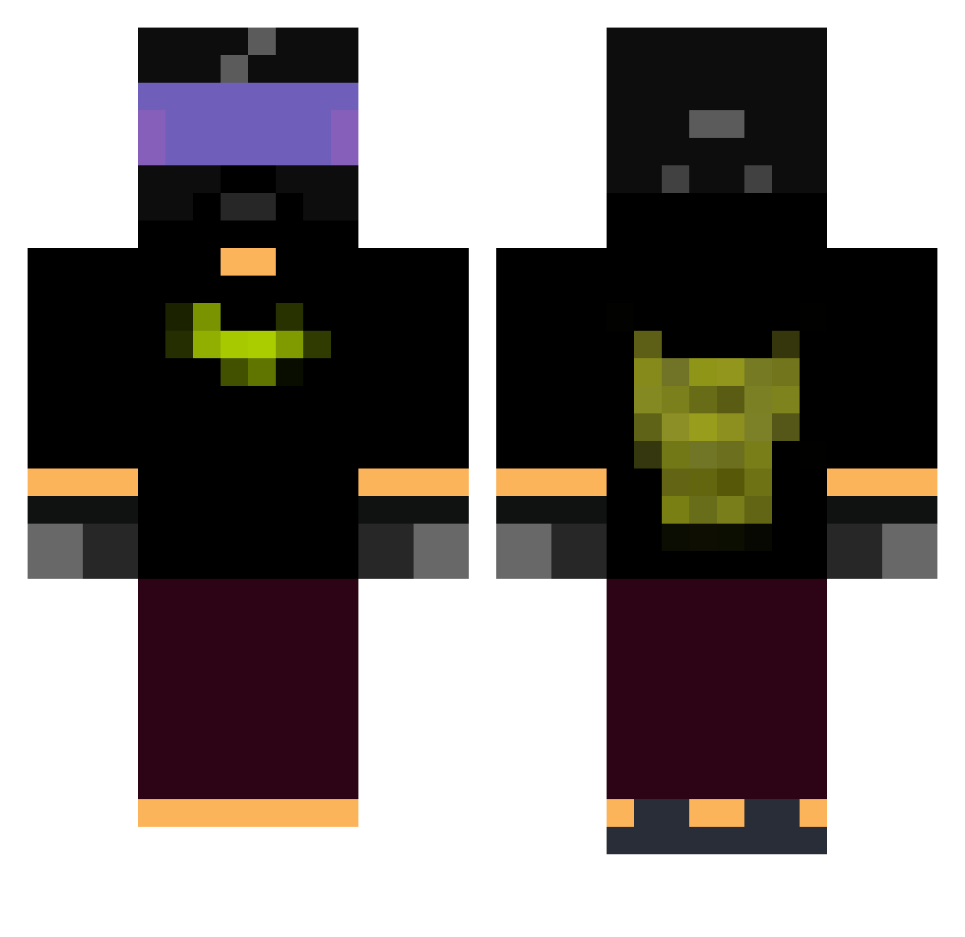 Mojiderzuzzler Minecraft skin, front and back view