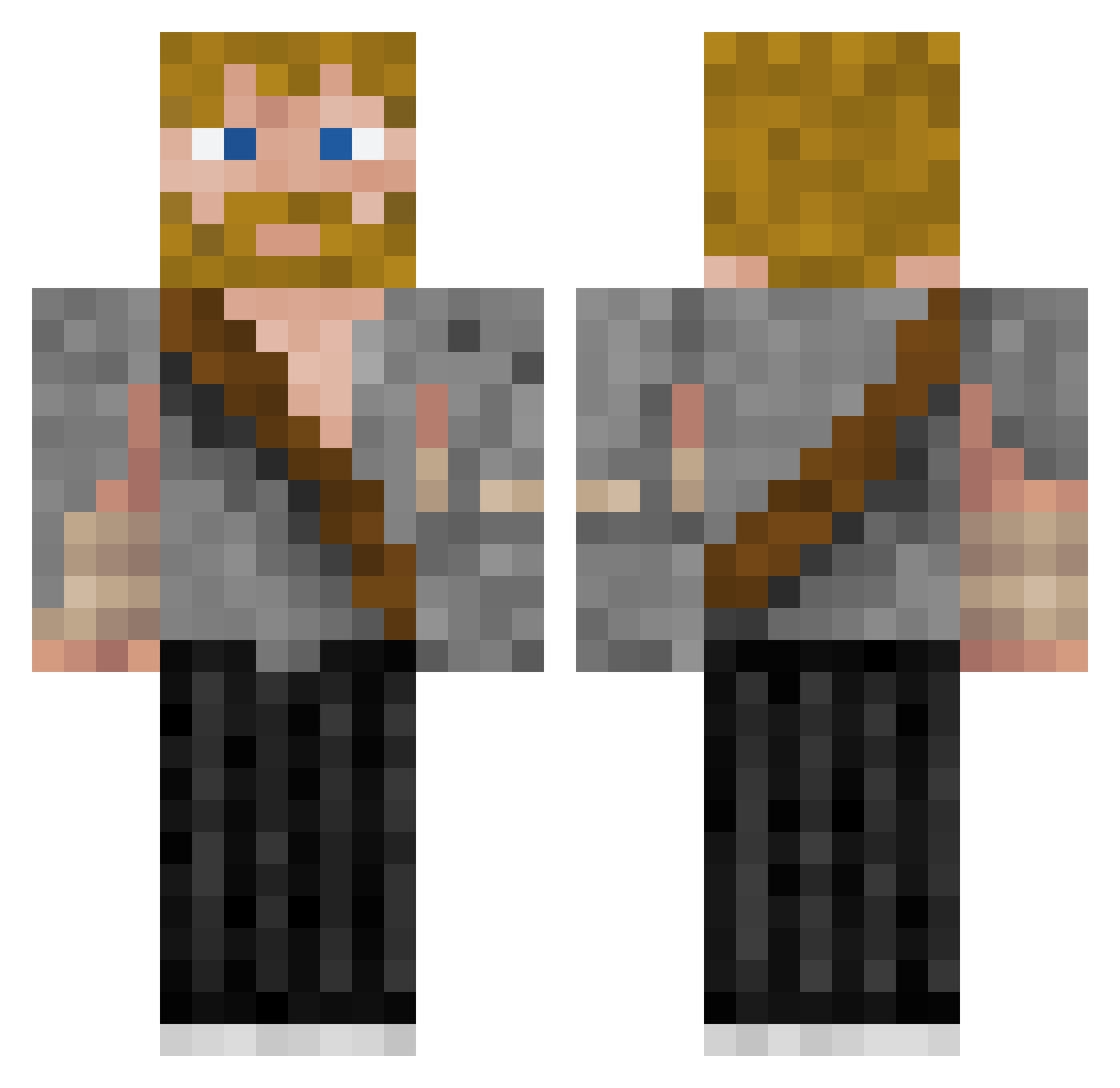 Leeup Minecraft skin, front and back view