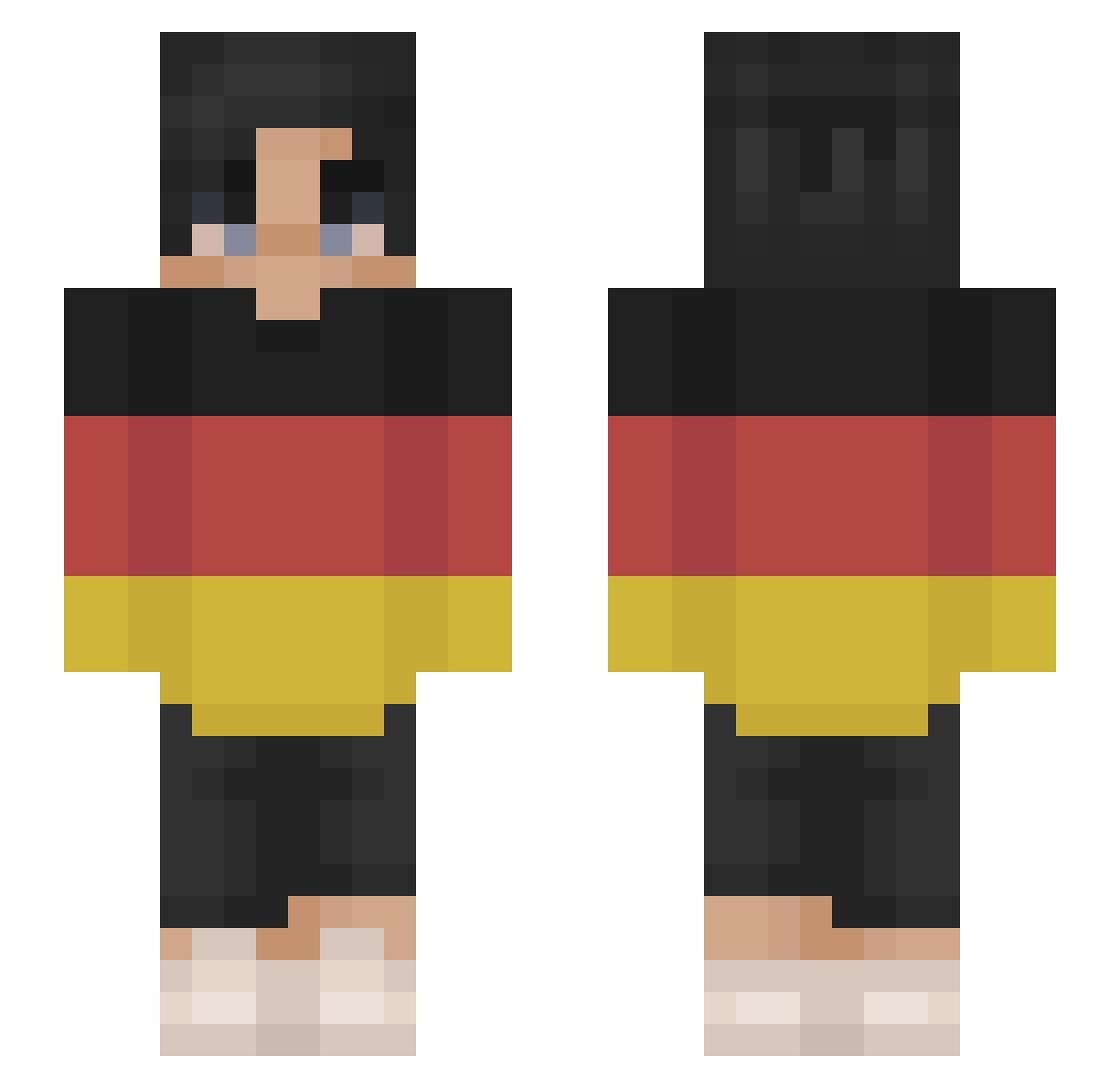 Only1887 Minecraft skin, front and back view